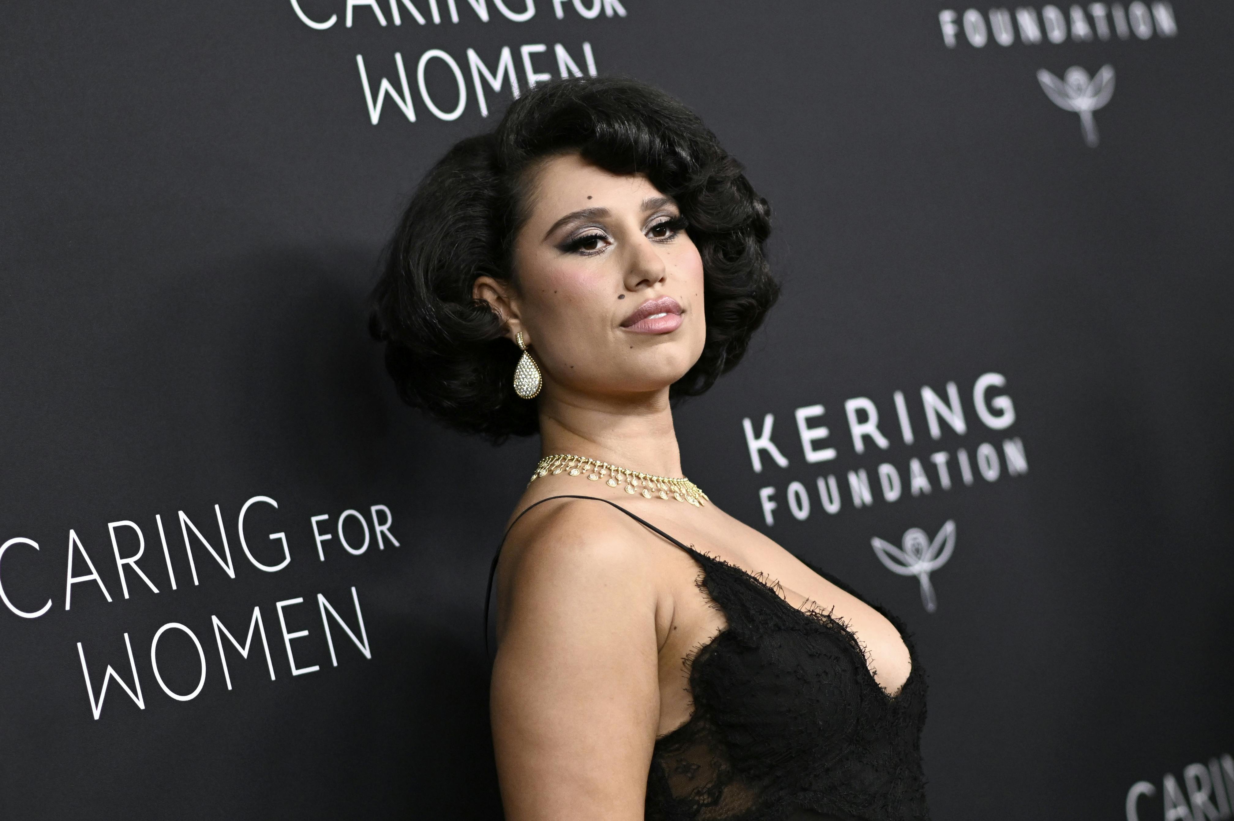 RAYE attends the Kering Foundation's Caring for Women dinner on Monday, Sept. 9, 2024 at The Pool, in New York. (Photo by Evan Agostini/Invision/AP)