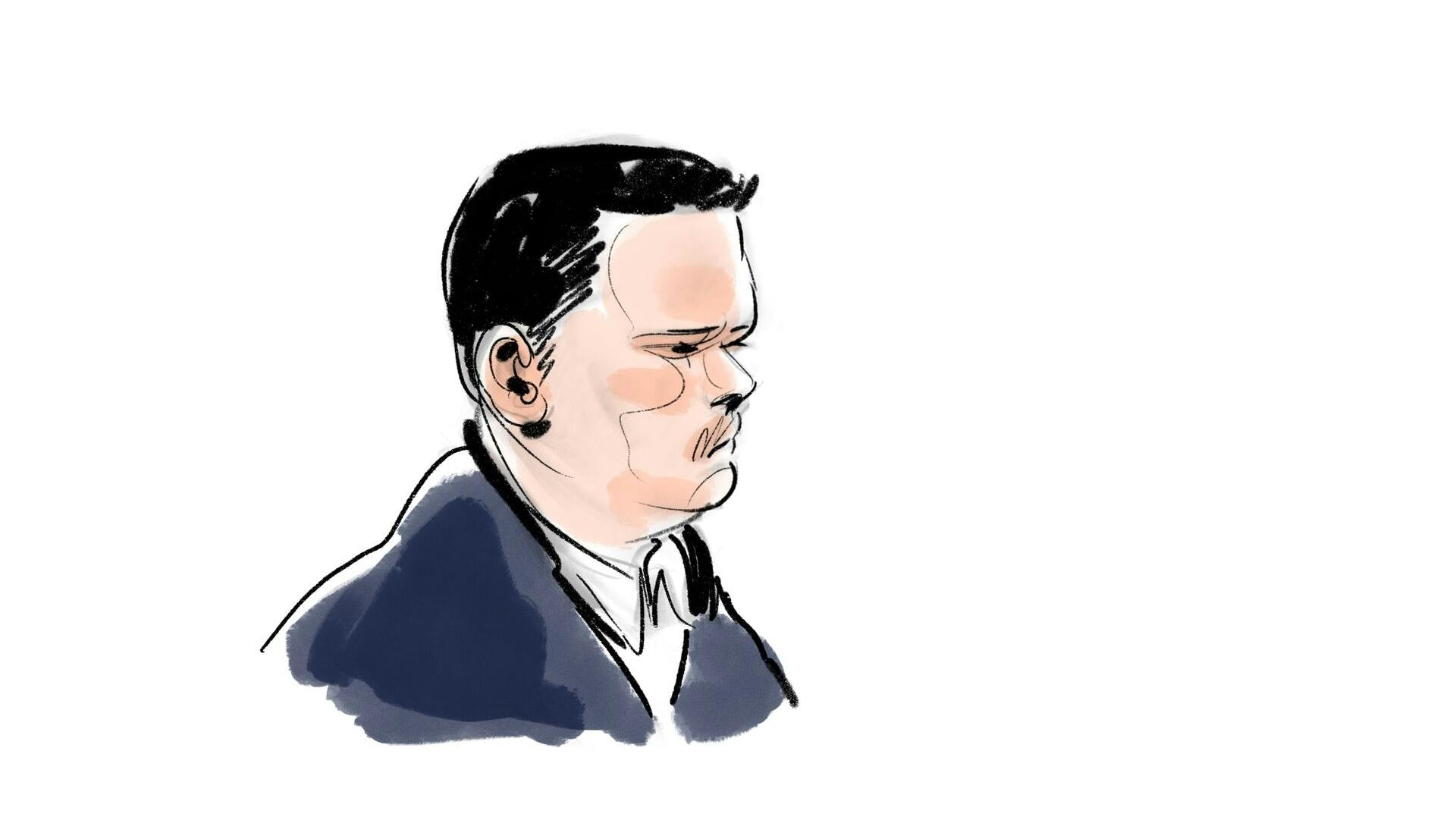 Philip Patrick Westh tegnet under domsafsigelsen.