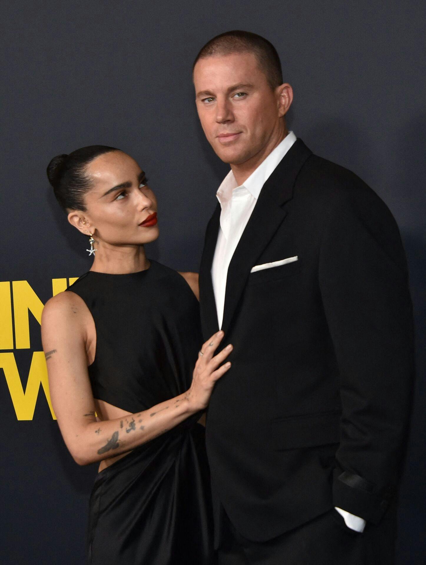 US actress and filmmaker (L) Zoe Kravitz and US actor Channing Tatum attend the "Blink Twice" premiere at the Directors Guild of America (DGA) in Los Angeles, August 8, 2024. (Photo by Chris DELMAS / AFP)