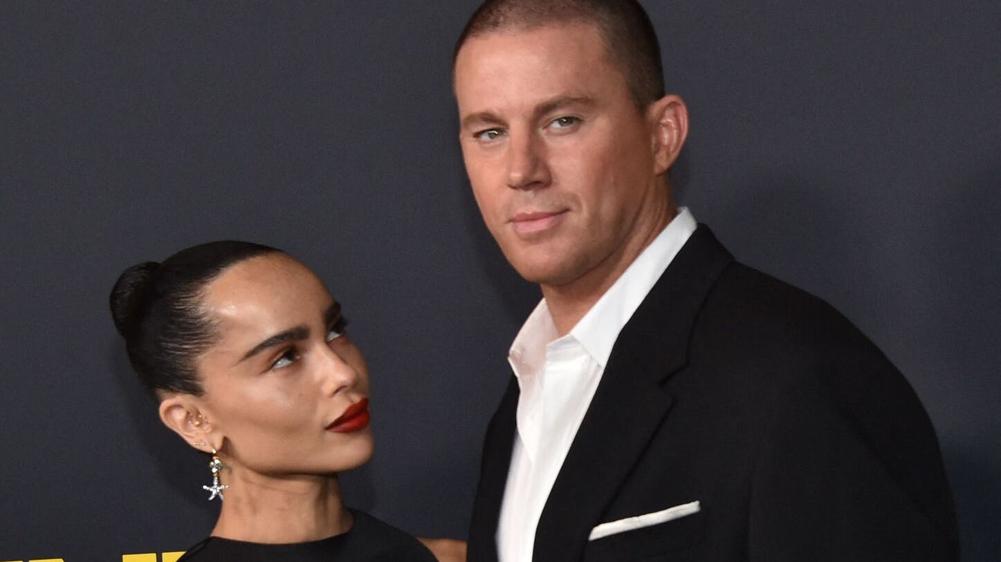 US actress and filmmaker (L) Zoe Kravitz and US actor Channing Tatum attend the "Blink Twice" premiere at the Directors Guild of America (DGA) in Los Angeles, August 8, 2024. (Photo by Chris DELMAS / AFP)