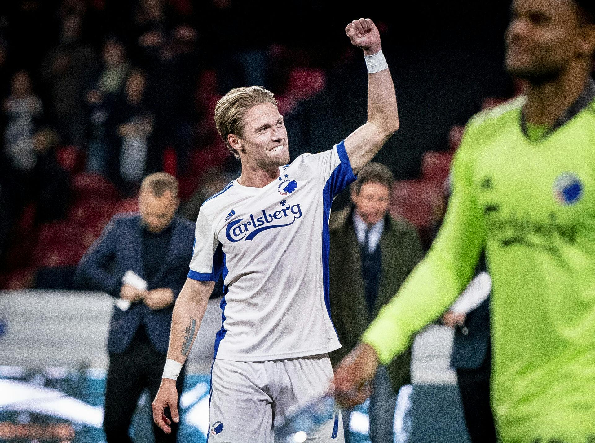 FCKs Viktor Fischer efter superligakampen mellem FC København og FC Midtjylland i Parken, onsdag den 19 maj 2021.. (Foto: Liselotte Sabroe/Ritzau Scanpix)