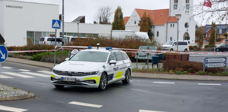 Politiet havde afspærret et større område i forbindelse med efterforskningen.