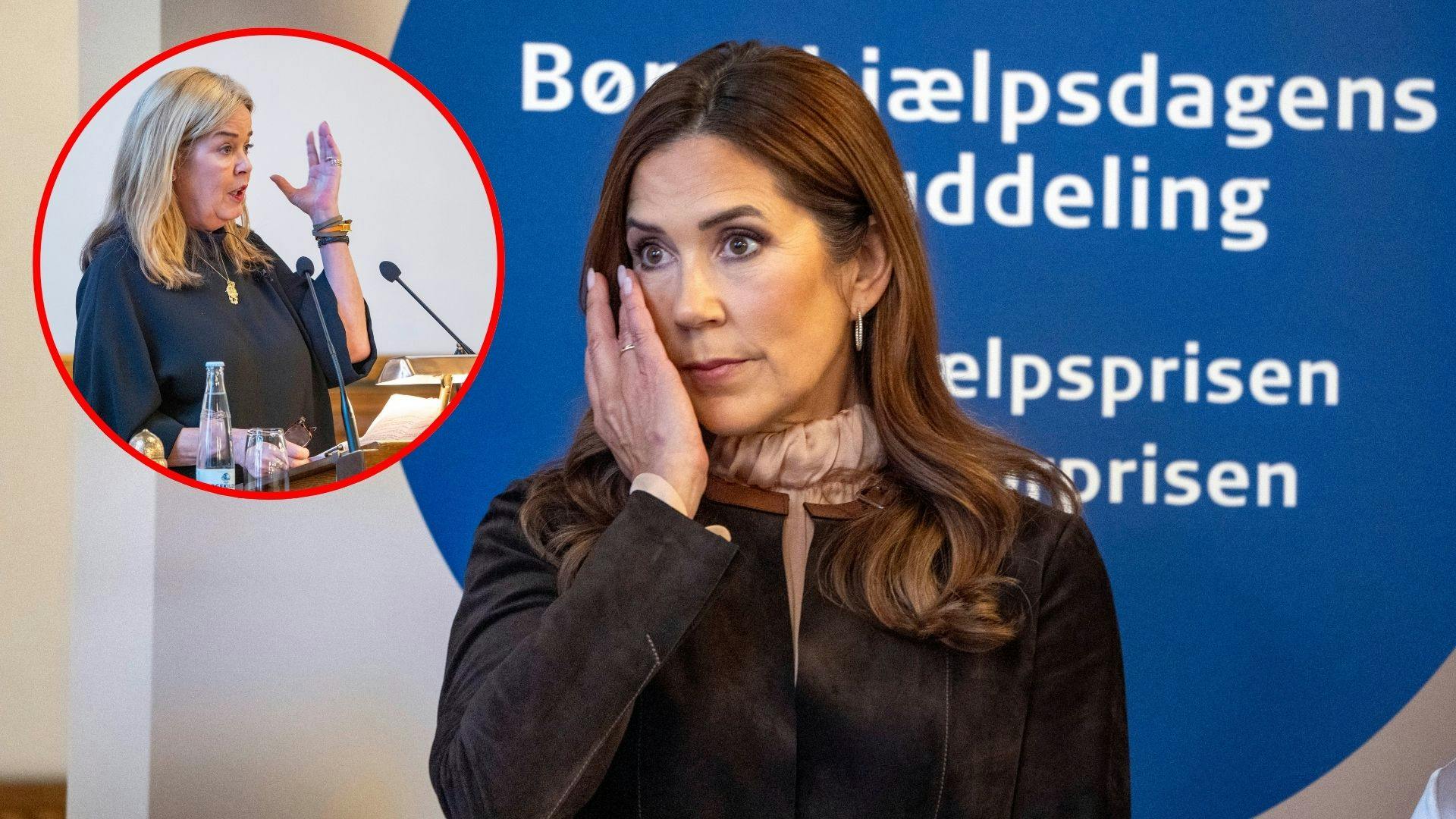 Det var et rørende øjeblik for dronning Mary, da Eva Riedel holdt sin tale efter modtagelsen af Børnehjælpsprisen 2024.