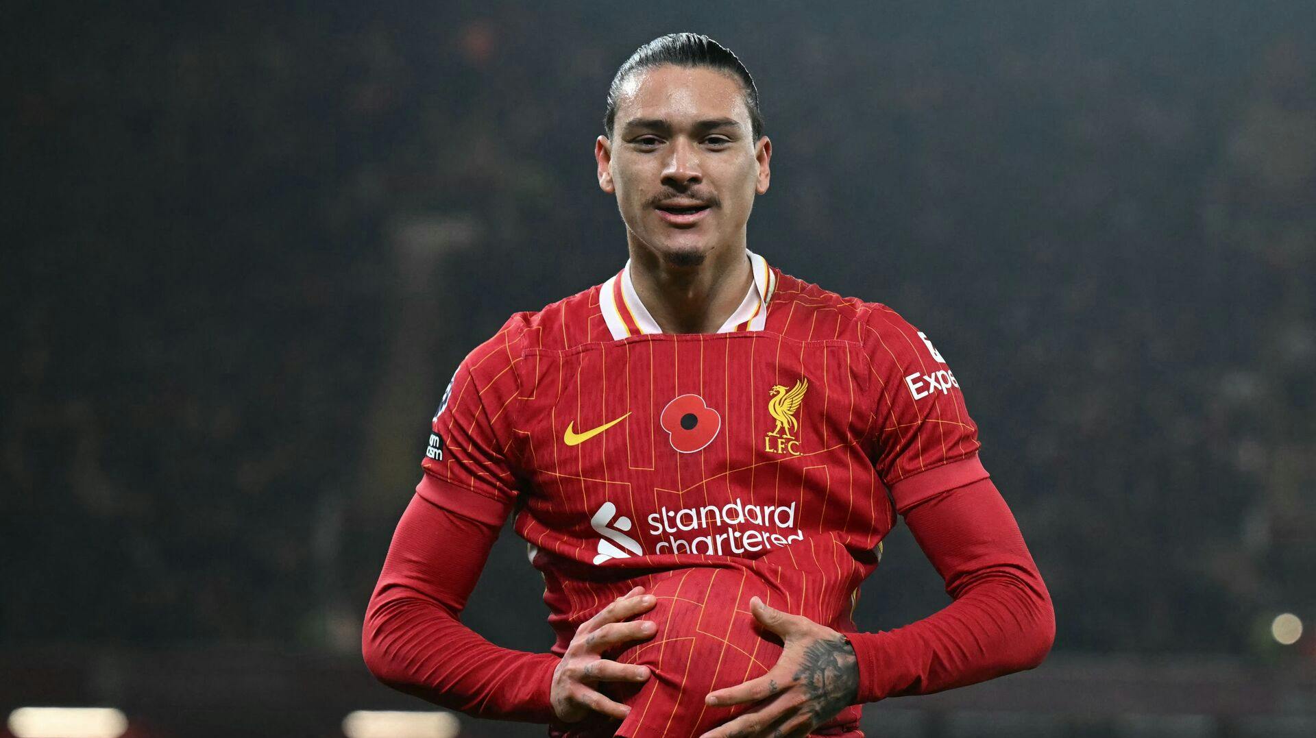 Darwin Nunez afslørede, at fruen var gravid, da han lørdag bragte Liverpool i front.
