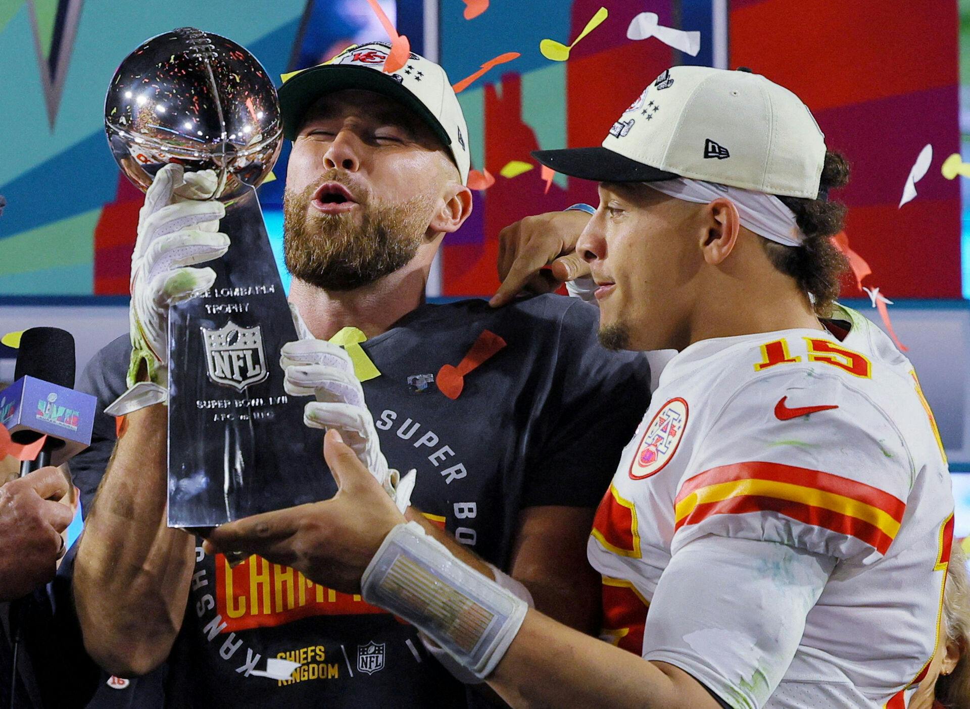 Travis Kelce og Patrick Mahomes har vundet Super Bowl flere gange sammen.&nbsp;