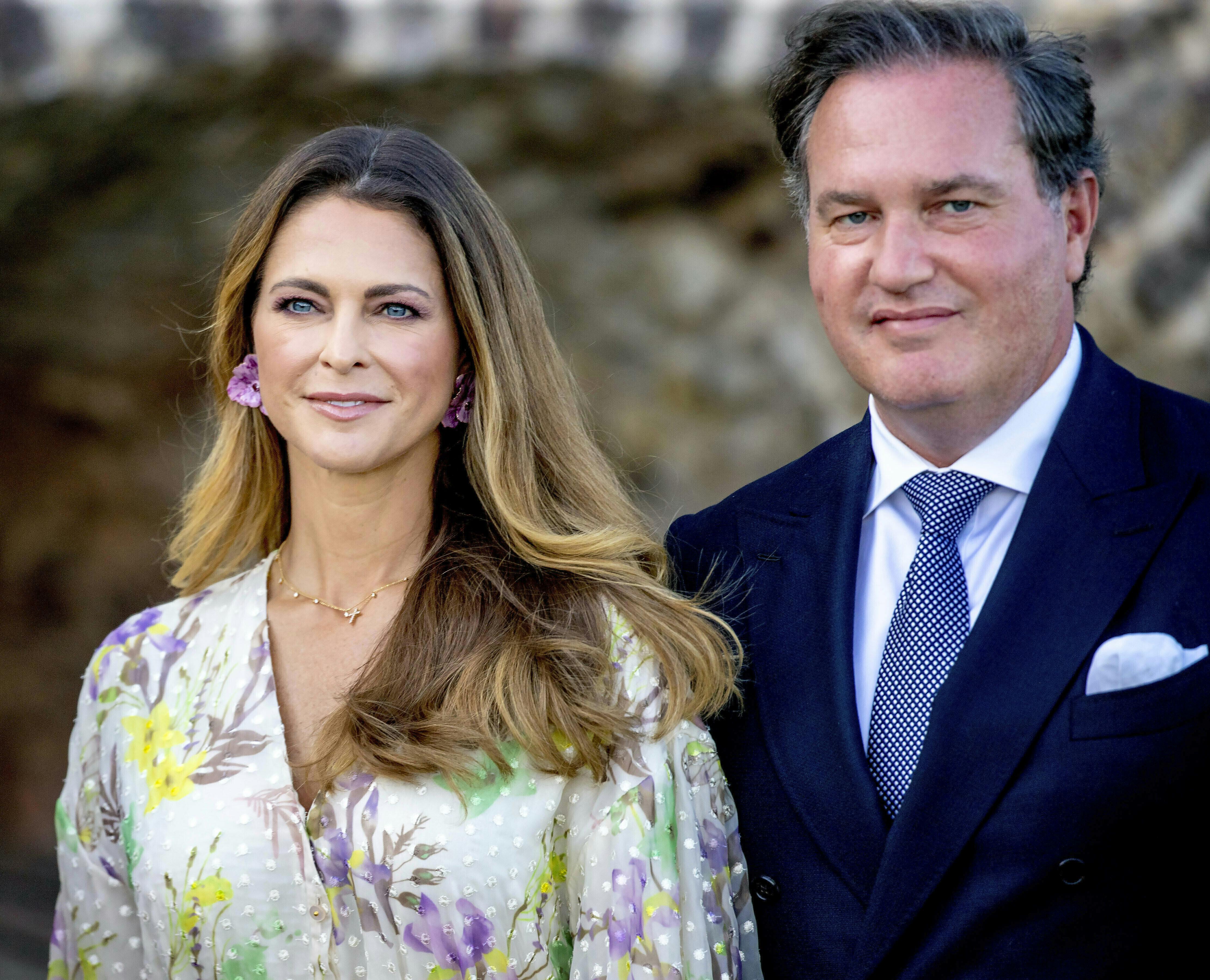 Princess Madeleine and Christopher O'Neill of Sweden at Borgholms Slottsruin in Borgholm, on July 14, 2023, to attend the celebrations of Crown Princess Victoria 46th birthday Photo by: Albert Nieboer/picture-alliance/dpa/AP Images