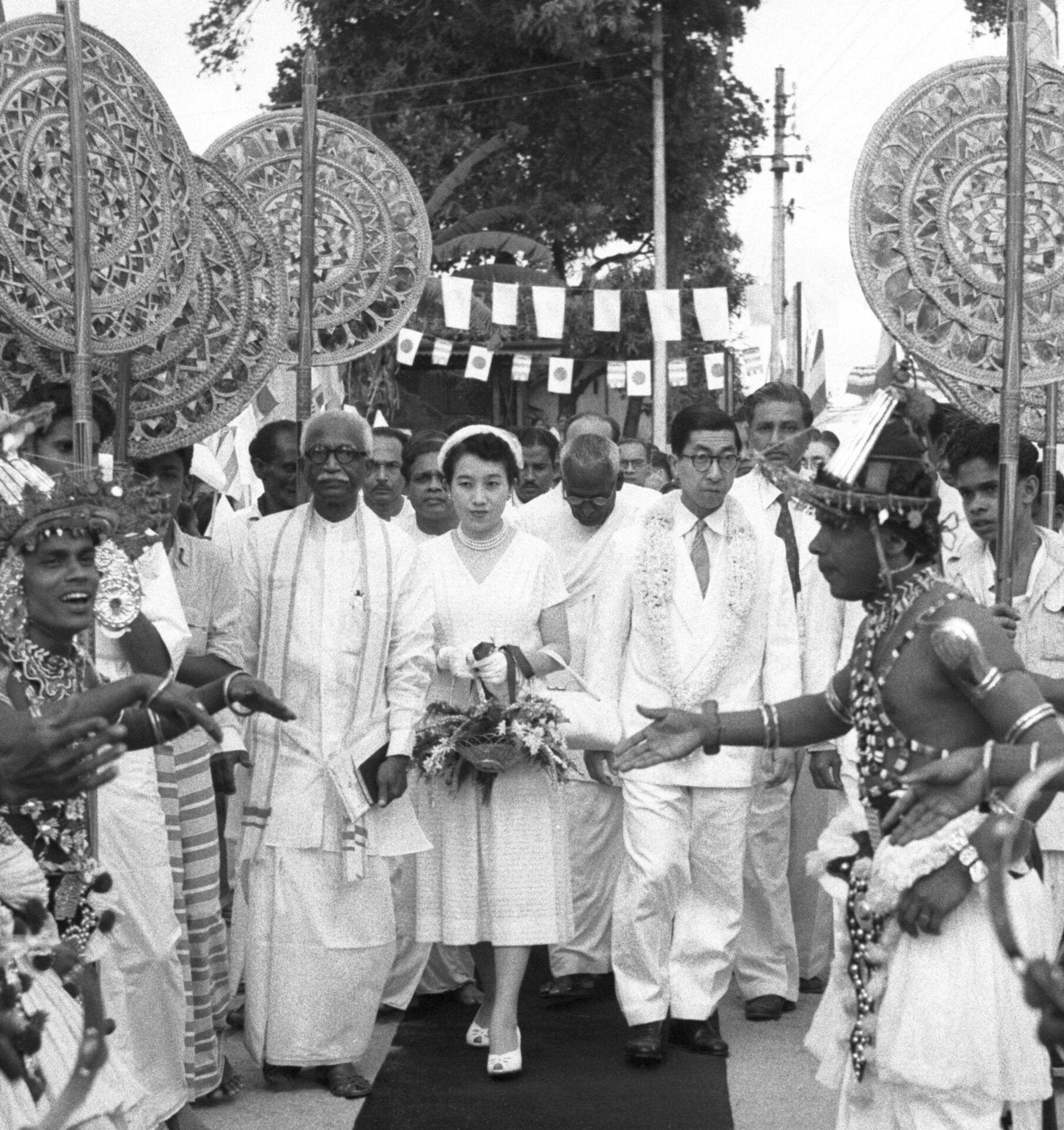 Prinsesse Yuriko og prins Mikasa på Sri Lanka i 1956.