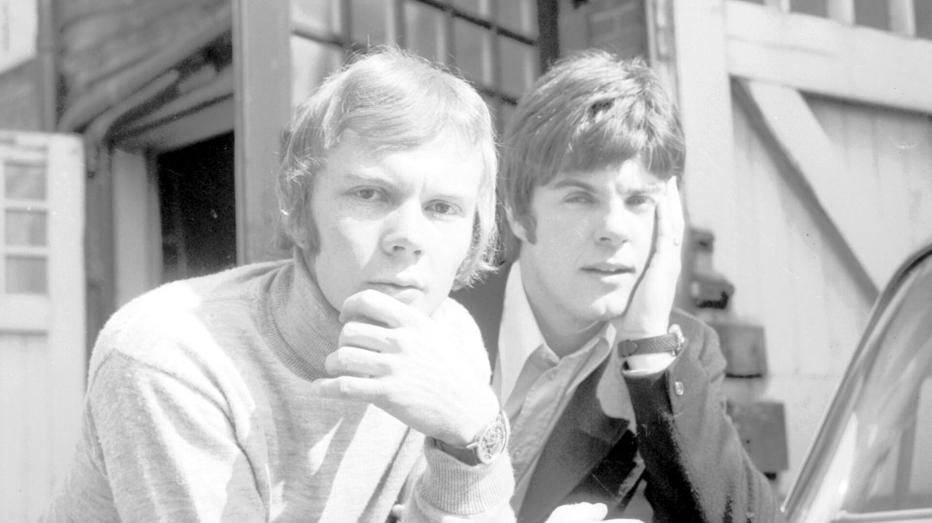 Two members of the group " Bee Gees", Colin Petersen (L) the drummer and Vince Melouney the guitarist, are in London. 9th August 1967