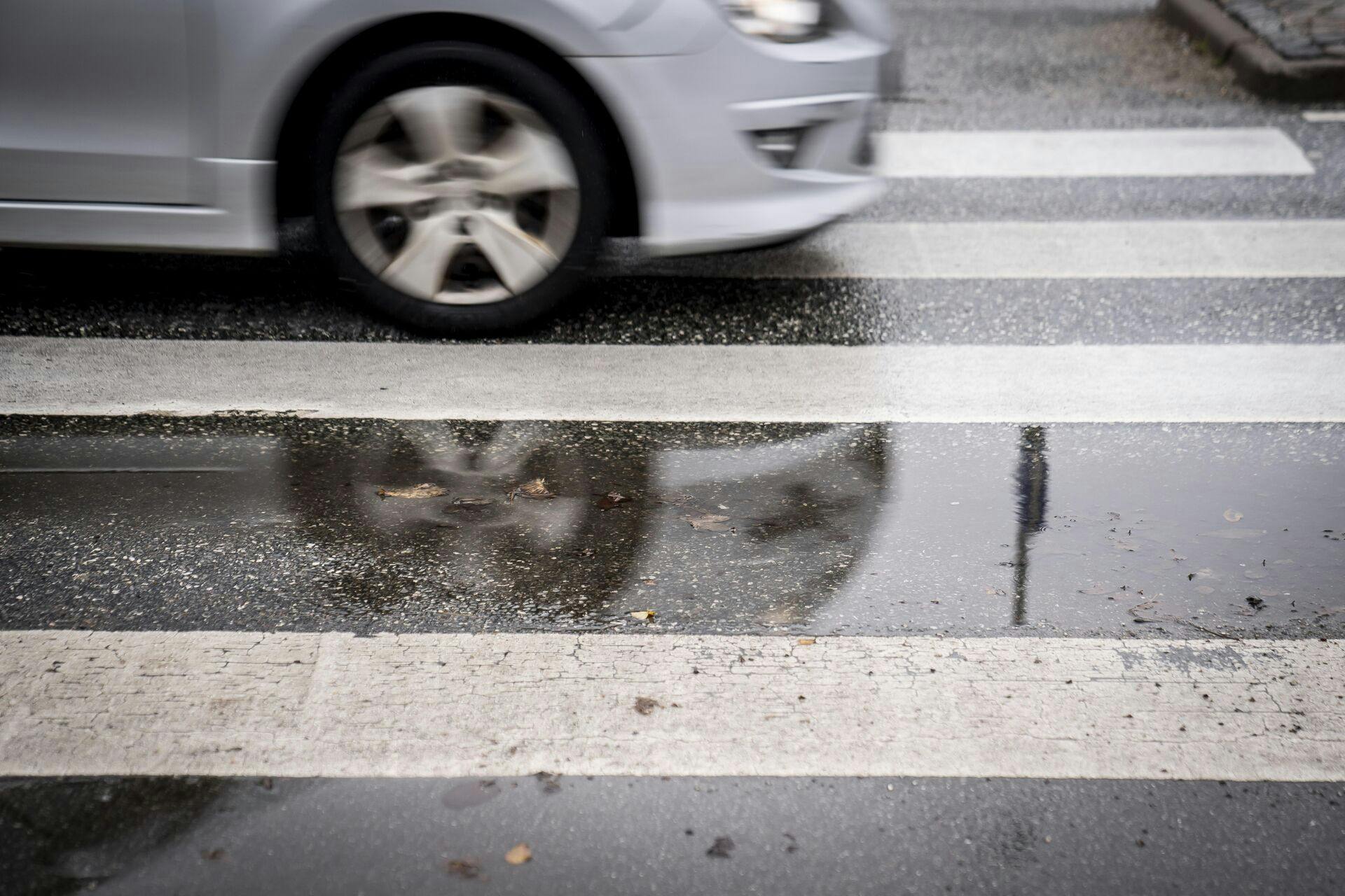 Regn og gråt vejr i Lellinge nær Køge, mandag den 18. oktober 2021.. (Foto: Mads Claus Rasmussen/Ritzau Scanpix)