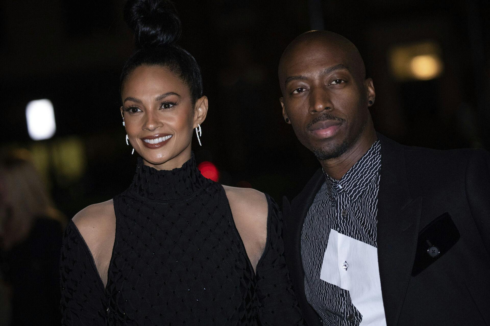 Alesha Dixon, left, and Azuka Ononye arrive at the British Vogue x Self-Portrait party on Thursday, Oct. 28, 2021 in London. (Photo by Vianney Le Caer/Invision/AP)