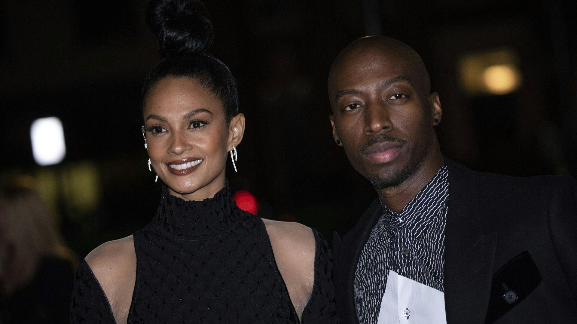 Alesha Dixon, left, and Azuka Ononye arrive at the British Vogue x Self-Portrait party on Thursday, Oct. 28, 2021 in London. (Photo by Vianney Le Caer/Invision/AP)