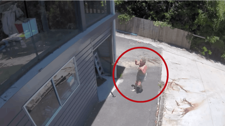 En australsk kvinde fik et chok af de større, da hun åbnede sin elektriske port.