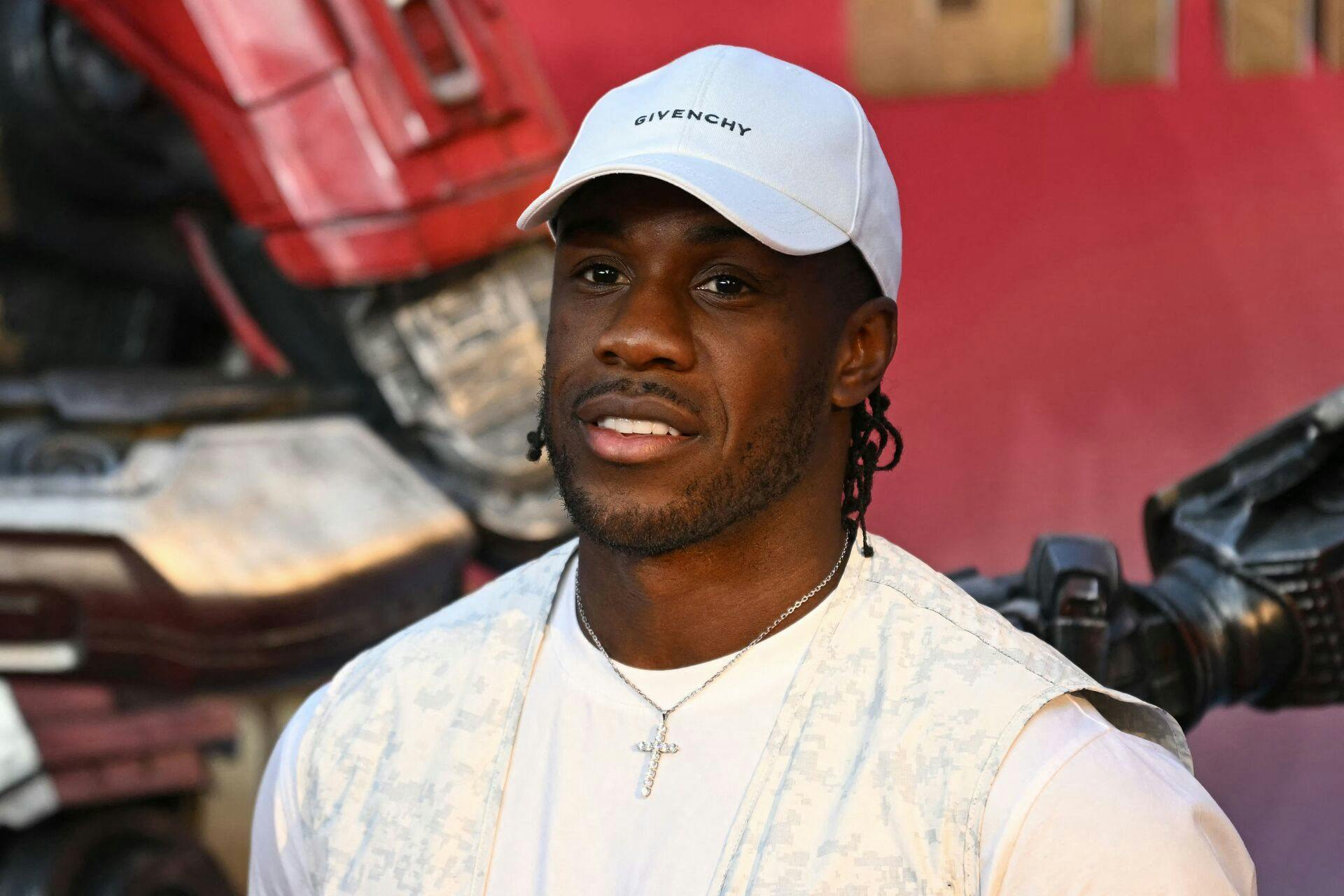 West Ham and Jamaica footballer Michail Antonio poses on the red carpet upon arrival to attend the European premiere of "Transformers One" in central London, on September 19, 2024. (Photo by JUSTIN TALLIS / AFP)