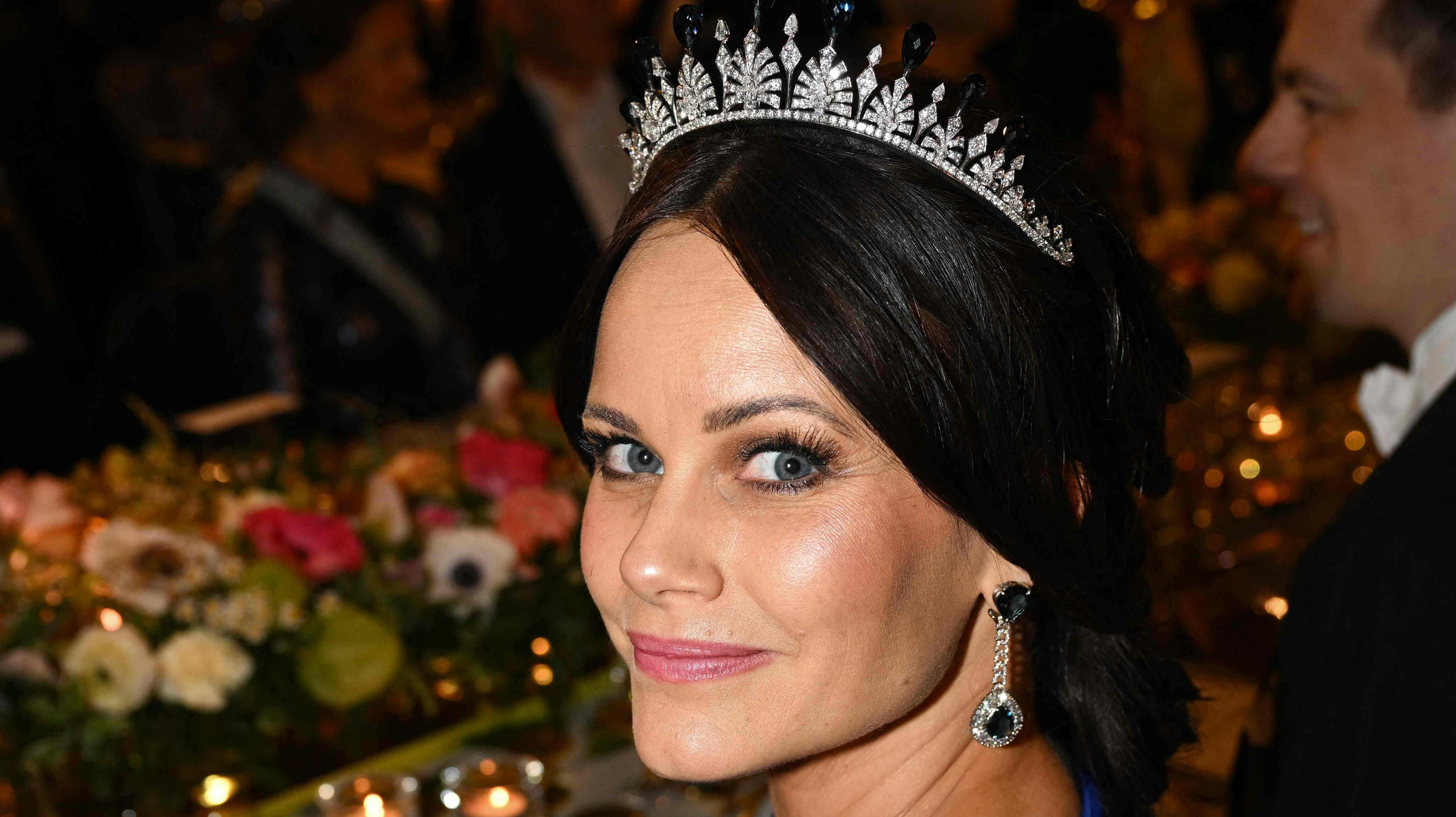Princess Sofia of Sweden attends the Nobel Prize banquet at the City Hall in Stockholm, Sweden on December 10, 2024. (Photo by Jonathan NACKSTRAND / AFP)