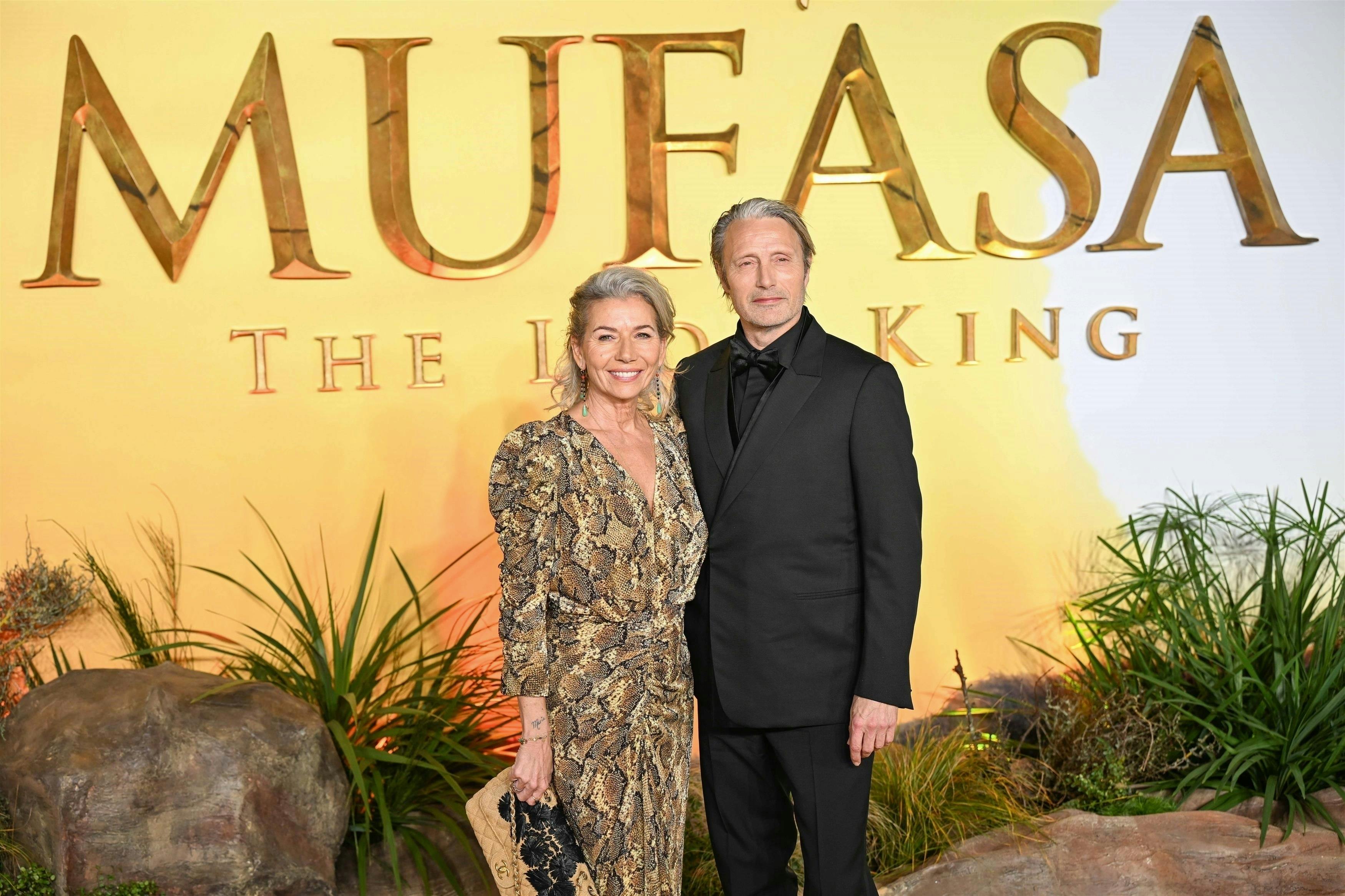 BGUK_3106060 - London, UNITED KINGDOM - Celebrities attend the ''Mufasa: The Lion King' UK Premiere at Cineworld Leicester Square in London, England Pictured: Hanne Jacobsen, Mads Mikkelsen BACKGRID UK 11 DECEMBER 2024 UK: +44 208 344 2007 / uksales@backgrid.com USA: +1 310 798 9111 / usasales@backgrid.com *Pictures Containing Children Please Pixelate Face Prior To Publication*