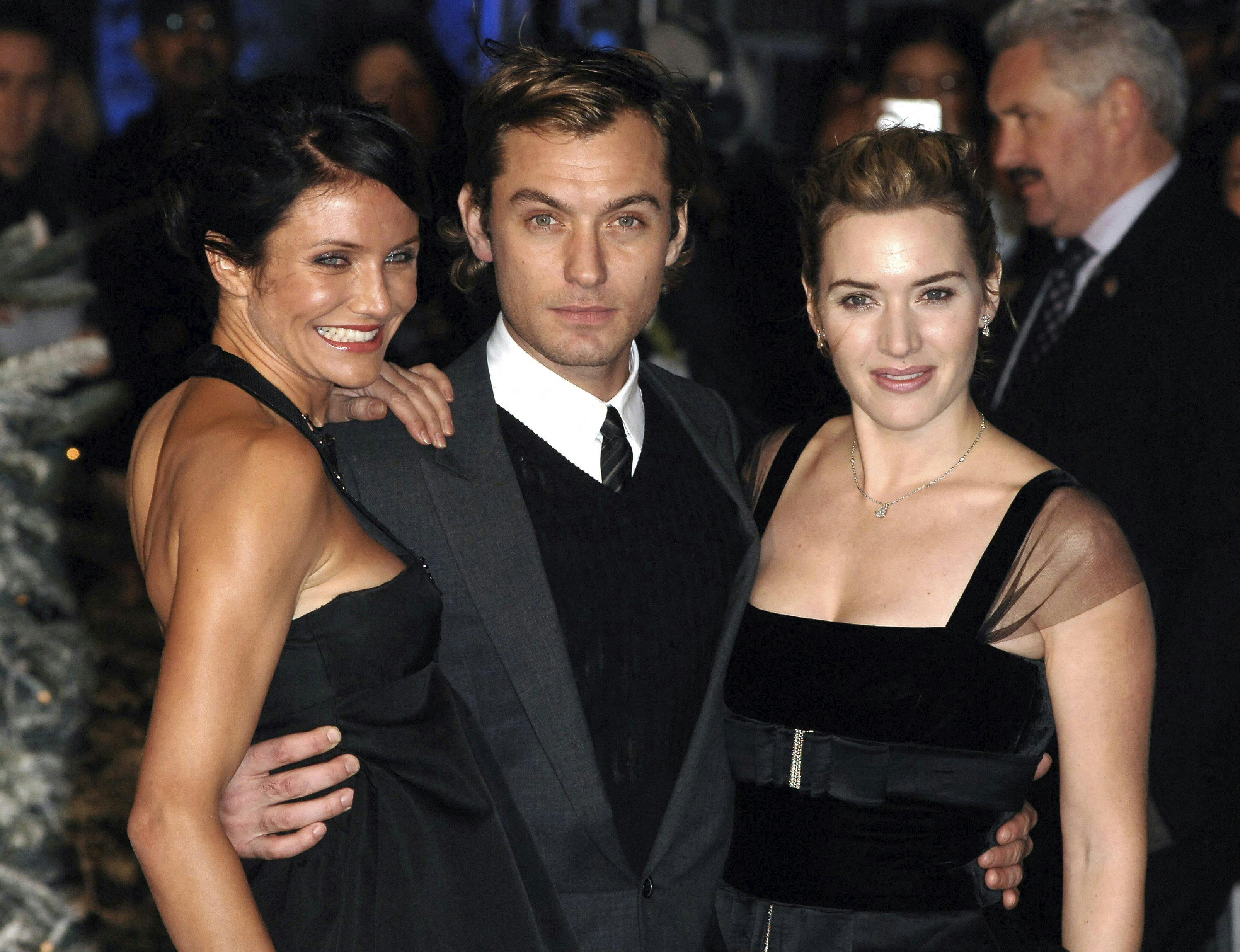 Cameron Diaz, Jude Law and Kate Winslet<0x0a>The Holiday London premiere at the Odeon Leicester Square<0x0a>London, England - 05.12.06<0x0a>Credit: Daniel Deme / WENN Newscom/(Mega Agency TagID: wennphotos445133.jpg) [Photo via Mega Agency]