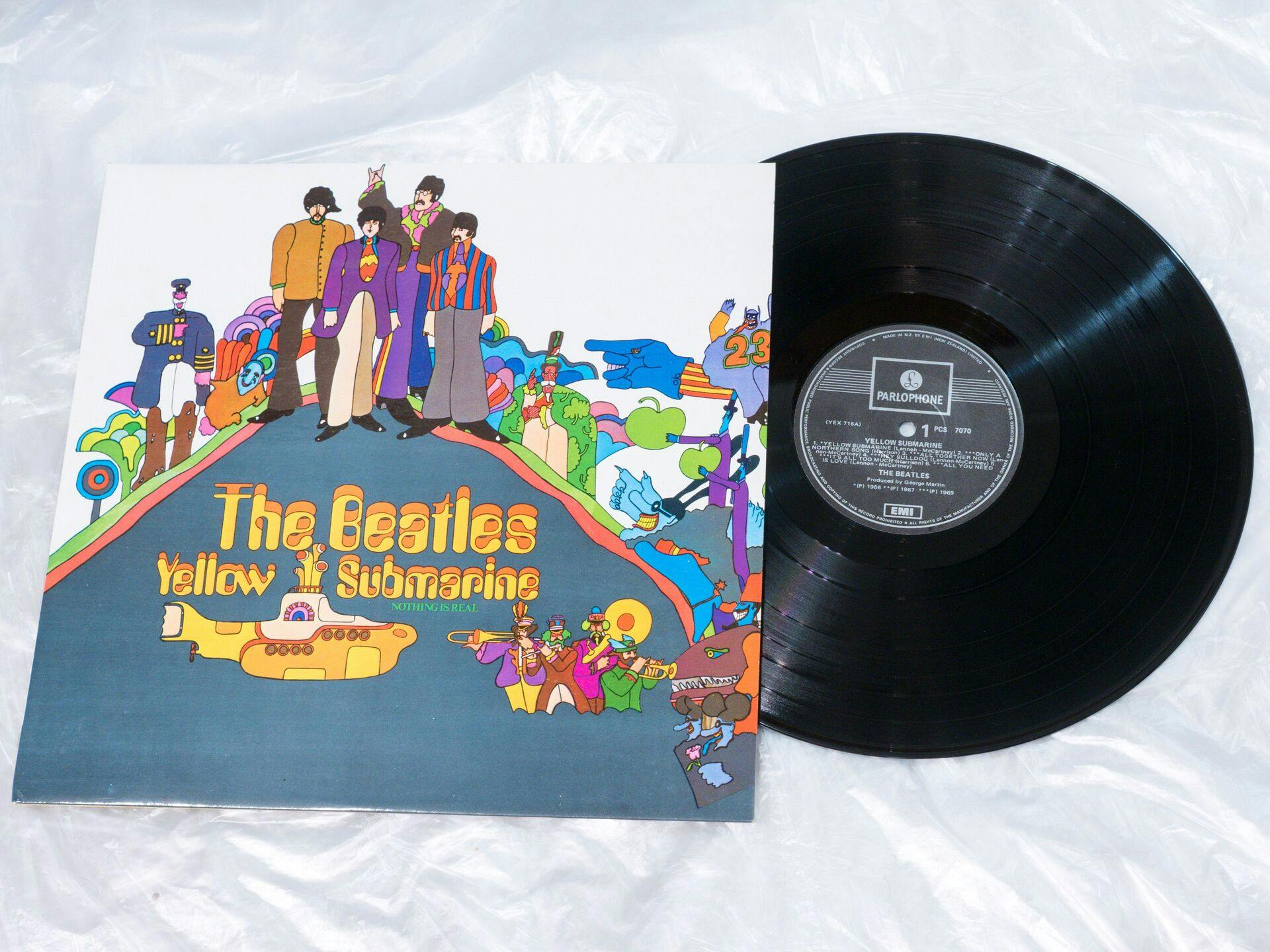 The Beatles-vinylen "Yellow Submarine" fra 1969.