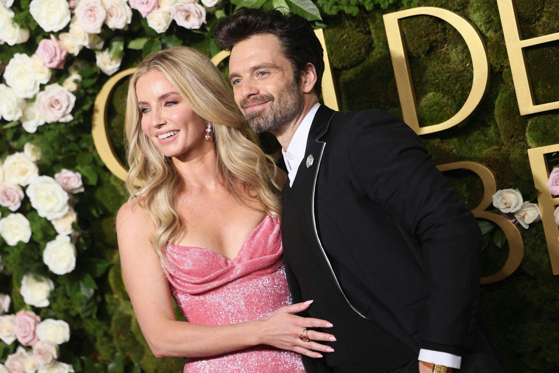 Sebastian Stan med kæresten Annabelle Wallis.