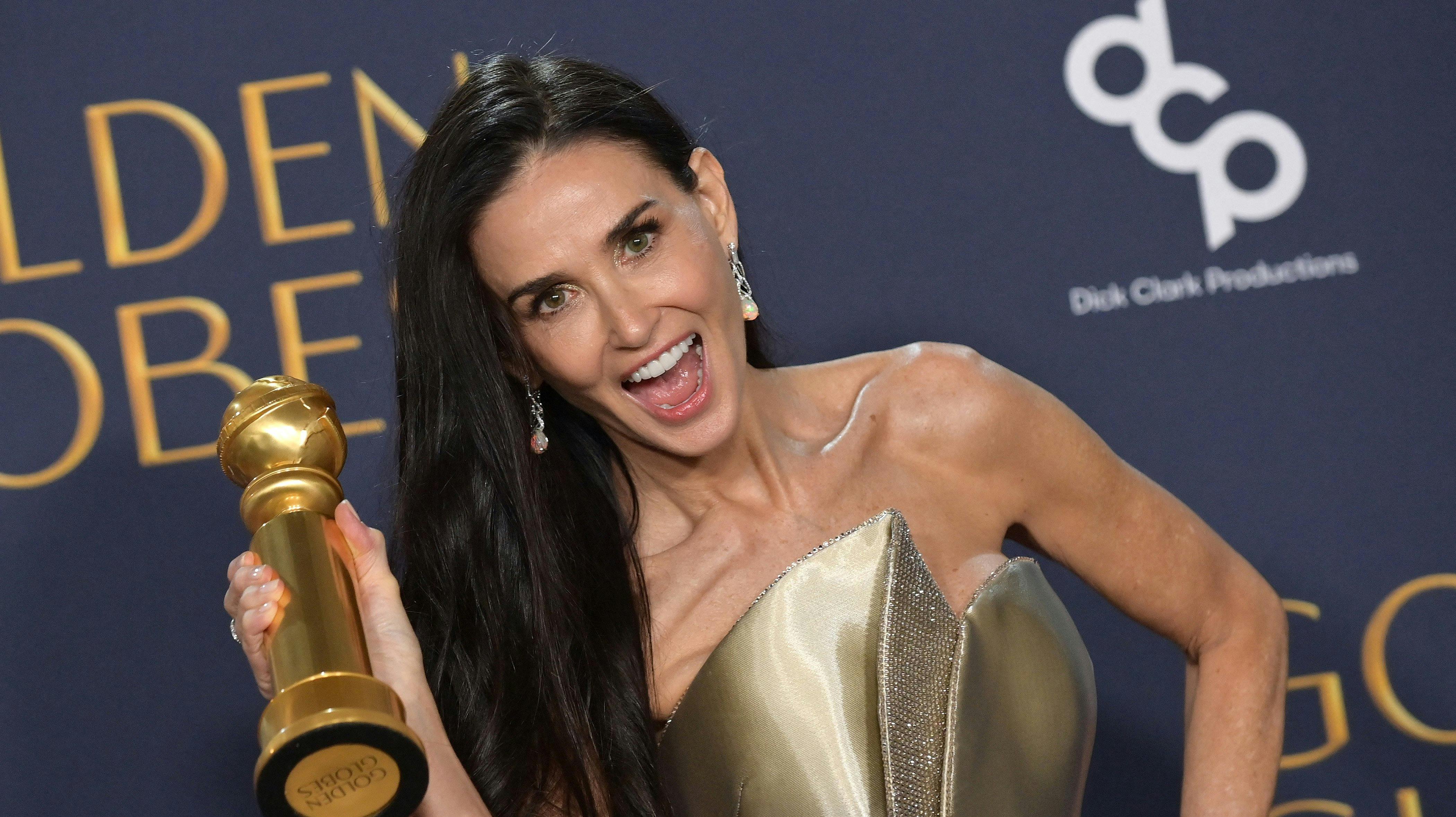 Demi Moore vandt prisen for bedste kvindelige hovedrolle til søndagens Golden Globes-uddeling.