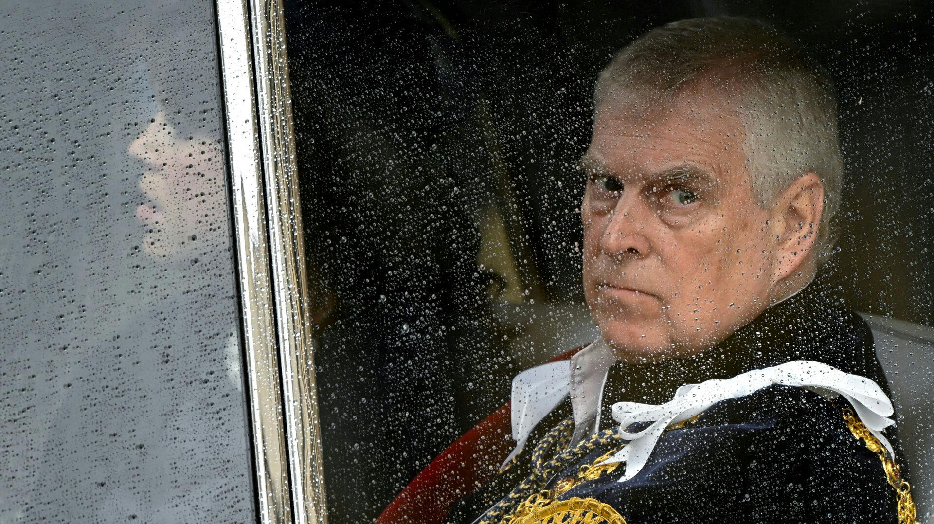 FILE PHOTO: Britain's Prince Andrew leaves Westminster Abbey following the coronation ceremony of Britain's King Charles and Queen Camilla, in London, Britain May 6, 2023. REUTERS/Toby Melville/Pool/File Photo