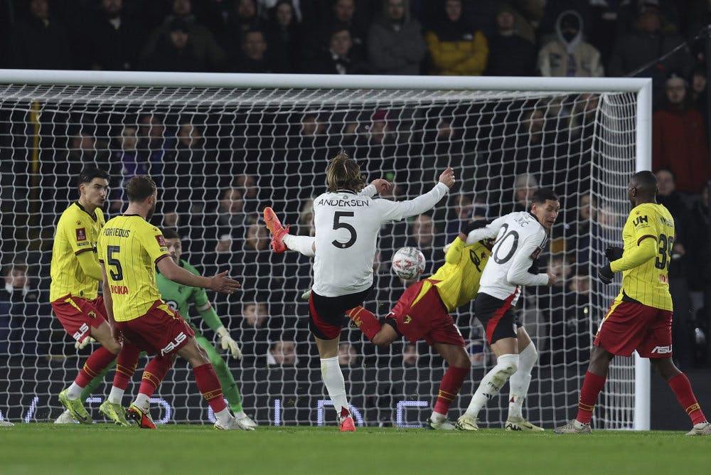 Joachim Andersen har aldrig scoret for det danske landshold, men nu har han for anden gang scoret for Fulham.