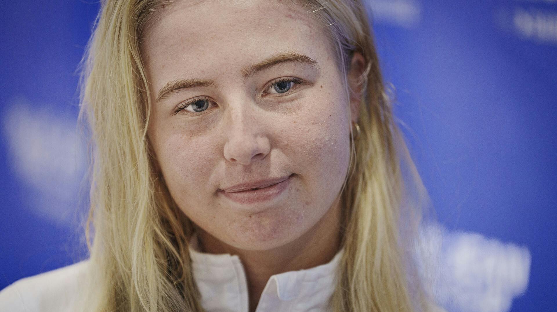 Clara Tauson during press conference with the Danish and Mexican players before the Billie Jean Cup at Farum Arena on Thursday, November 14, 2024. (Photo: Liselotte Sabroe/Ritzau Scanpix)