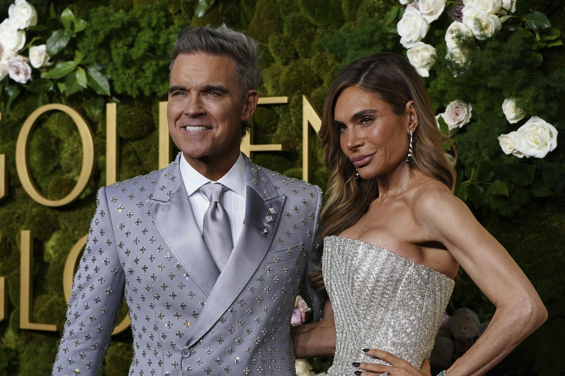 Robbie Williams og hustruen Ayda Field.