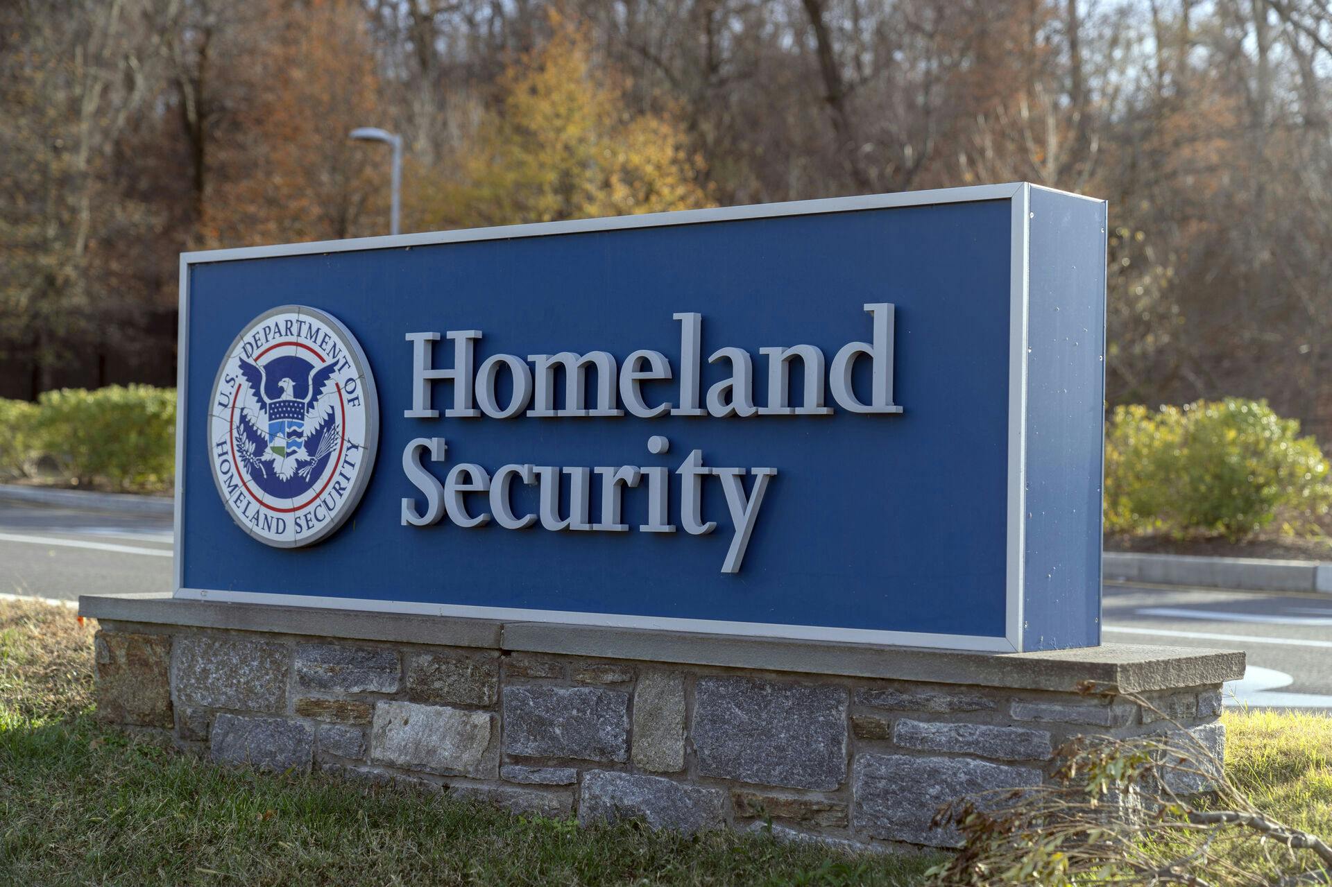 FILE - The U.S. Department of Homeland Security sign sits at the headquarters in Washington, Dec. 8, 2024. (AP Photo/Jose Luis Magana, File)