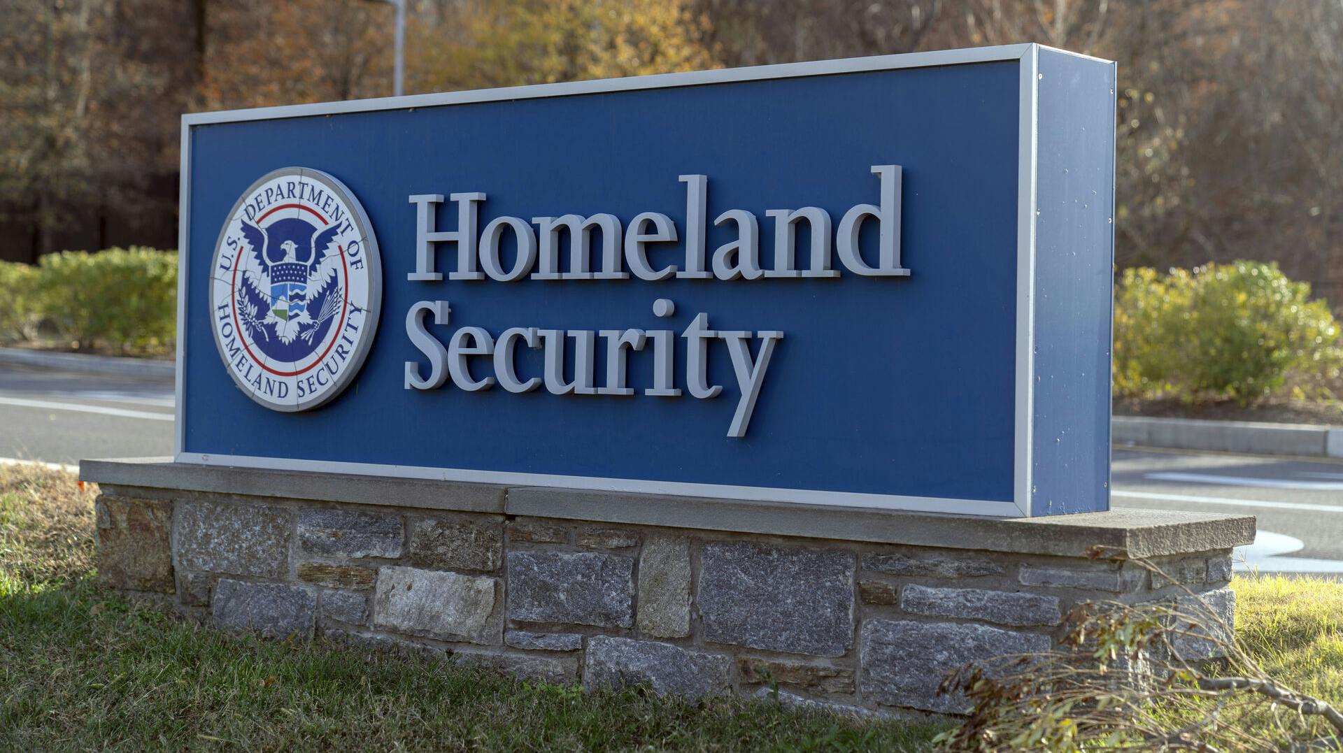 FILE - The U.S. Department of Homeland Security sign sits at the headquarters in Washington, Dec. 8, 2024. (AP Photo/Jose Luis Magana, File)