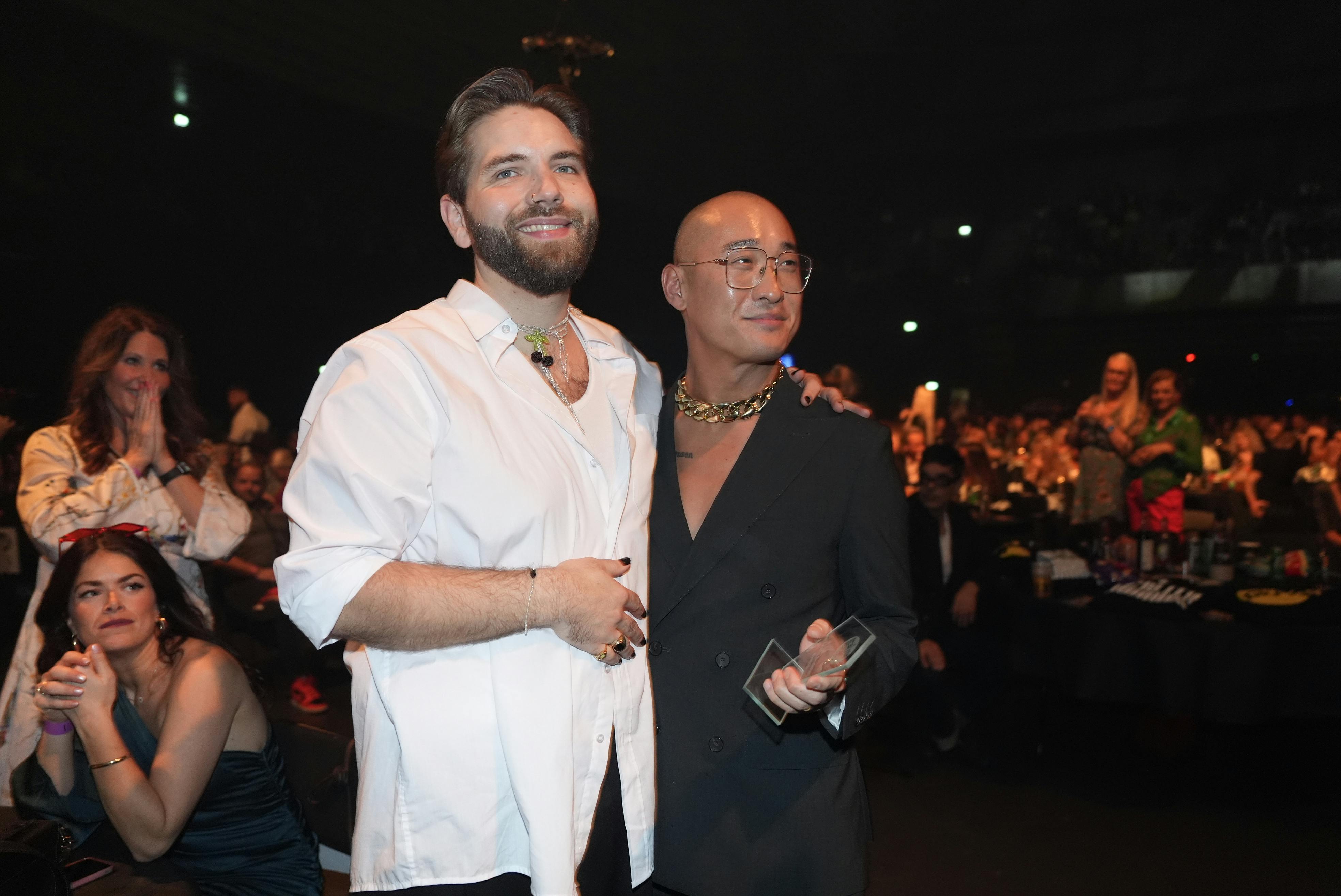 Der var ingen sure miner mellem det tidligere "Gift ved første blik"-par til gårsdagens Reality Awards i K.B. Hallen. 