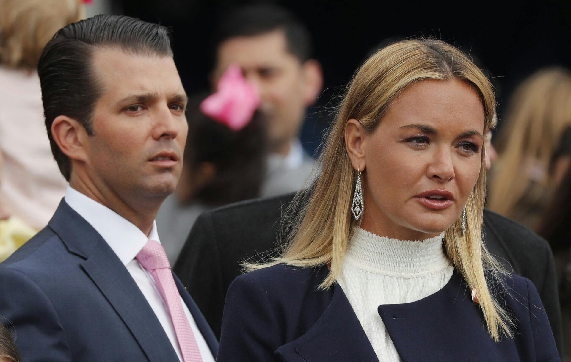 Vanessa Trump, who recently filed for divorce from Donald Trump Jr, attends the annual White House Easter Egg Roll with her estranged husband (L) and their children on the South Lawn of the White House in Washington, U.S., April 2, 2018. REUTERS/Carlos Barria