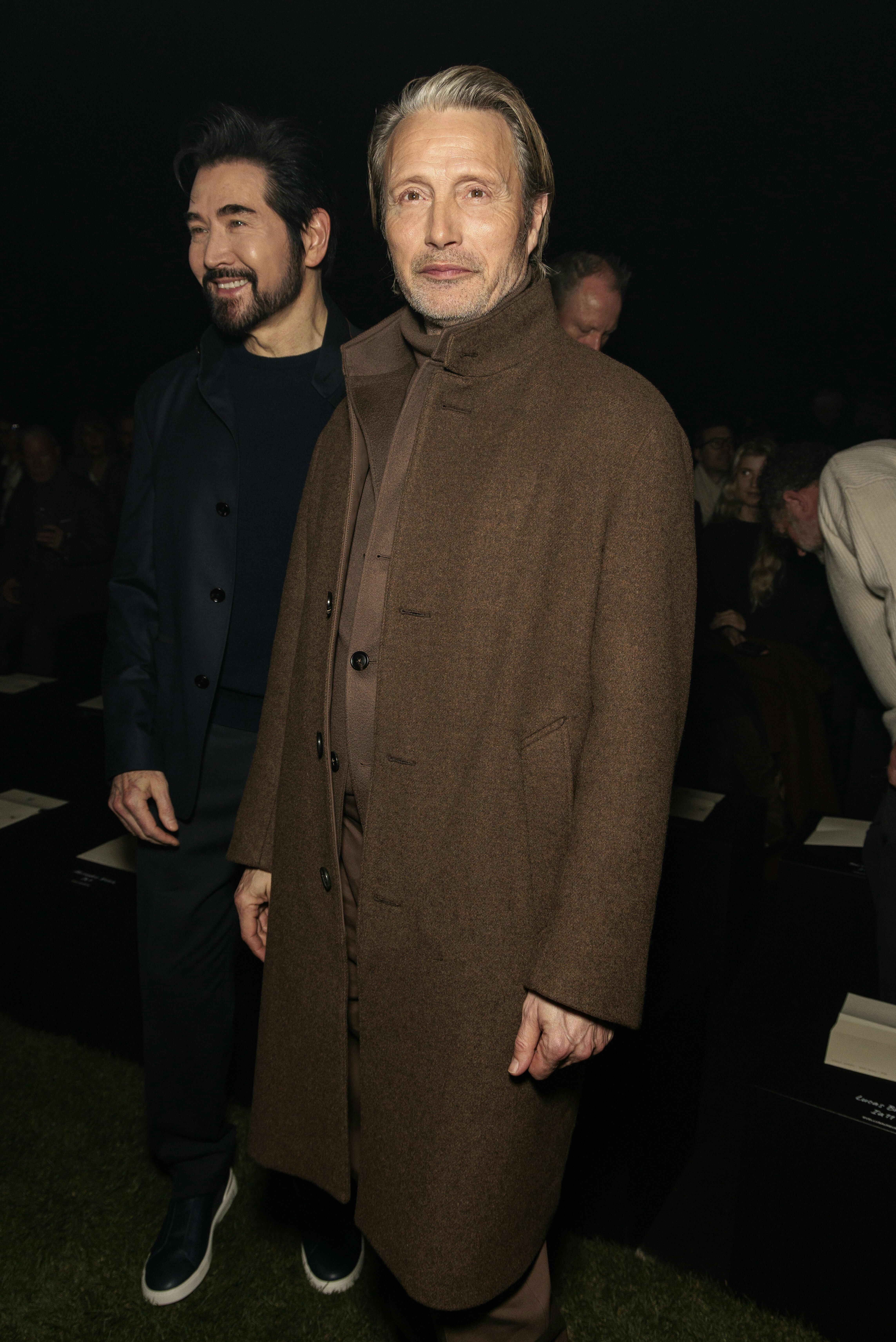 Mads Mikkelsen attends ZEGNA men Fall/Winter 2025-2026 runway during Milan Fashion Week Menswear on January 2025 - Milan, Italy 20/01/2025 Photo by: Ik Aldama/picture-alliance/dpa/AP Images