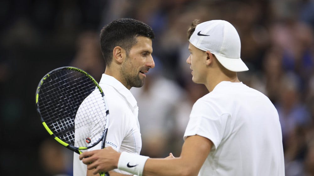Der var lagt op til et stormøde i København mellem Novak Djokovic og Holger Rune, men serberen har på grund af en skade meldt afbud til Davis Cup-opgøret. (Arkivfoto). 