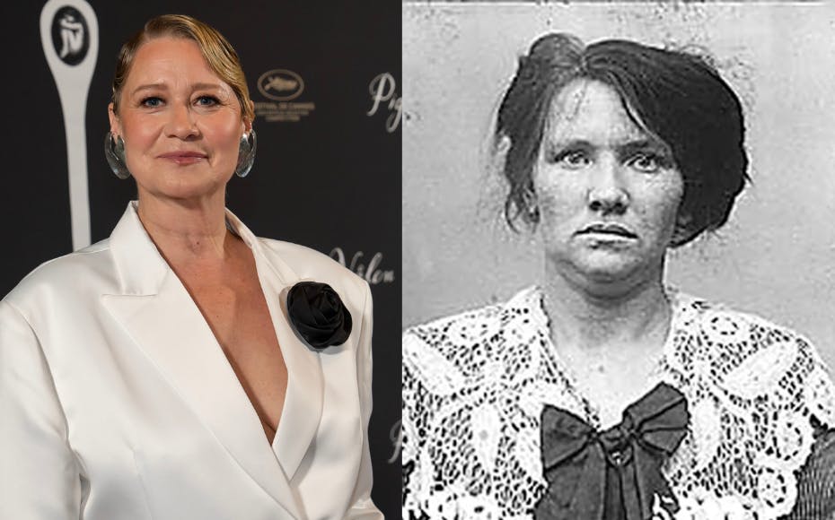 Trine Dyrholm spiller den berygtede barnemorder Dagmar Overby i "Pigen med nålen", som i går blev nomineret til en Oscar.&nbsp;