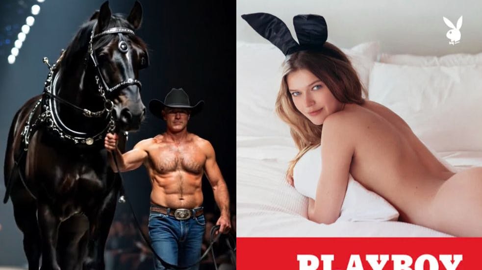 Hest og kaniner, cowboys og pin-ups - drømmene om det macho-mænd, det vilde vesten og de villige piger lever.