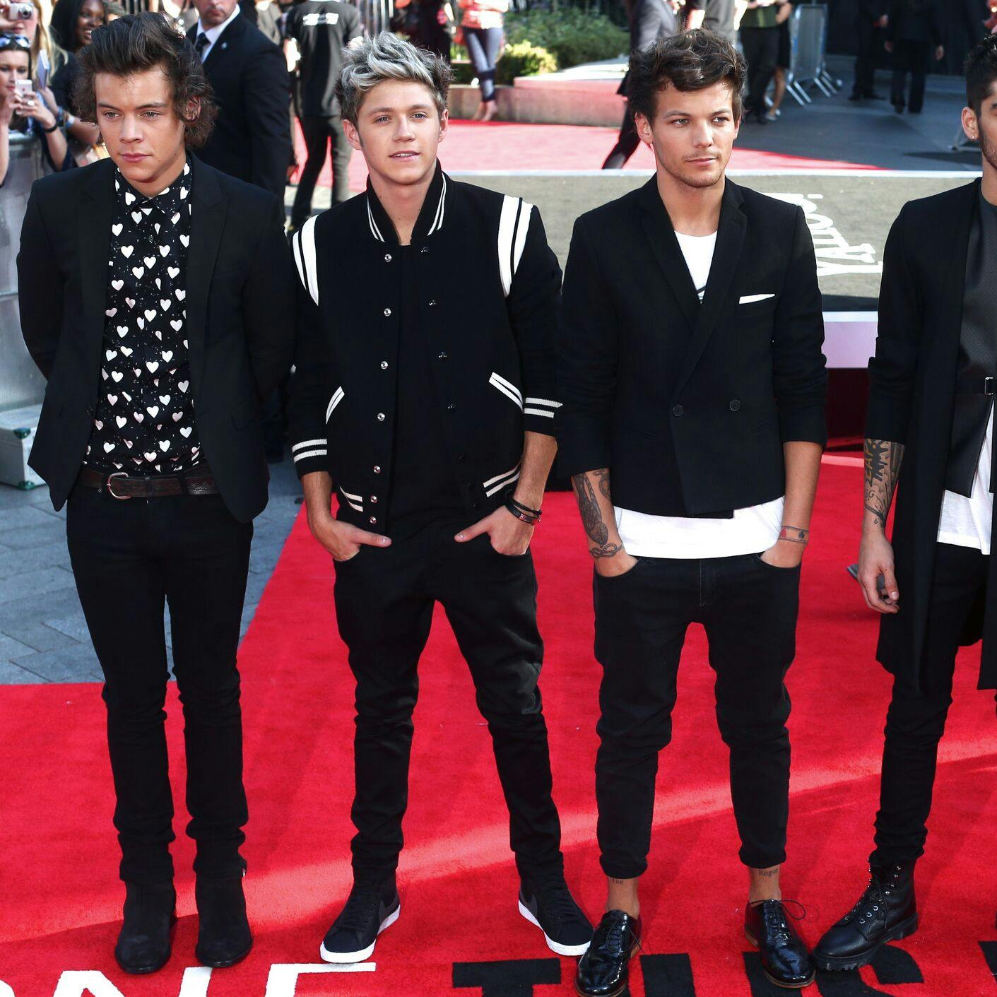 (Fra venstre mod højre) Harry Styles, Niall Horan, Louis Tomlinson, Zayn Malik og Liam Payne.