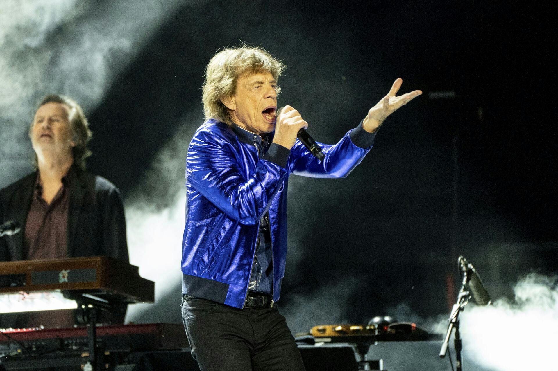 Mick Jagger of The Rolling Stones performs during their "Hackney Diamonds" tour stop at Thunder Ridge Nature Arena on Sunday, July 21, 2024, in Ridgedale, Mo. (Photo by Amy Harris/Invision/AP)