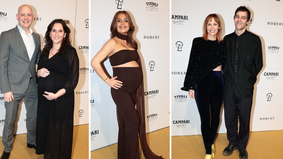 Tre kvinder ankom i lykkelige omstændigheder til årets Robert-fest lørdag aften!