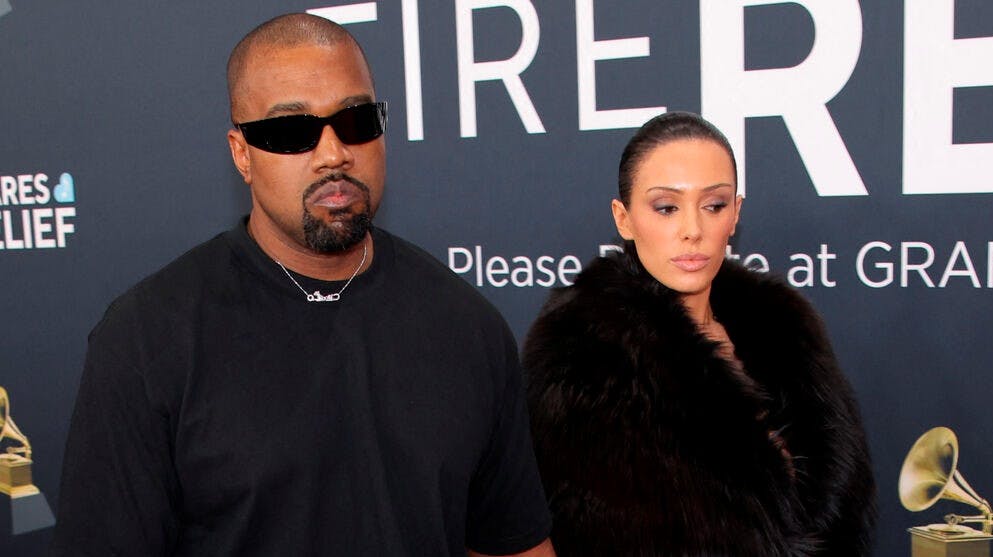 Kanye West and Bianca Censori pose at the red carpet during the 67th Annual Grammy Awards in Los Angeles, California, U.S., February 2, 2025. REUTERS/Daniel Cole
