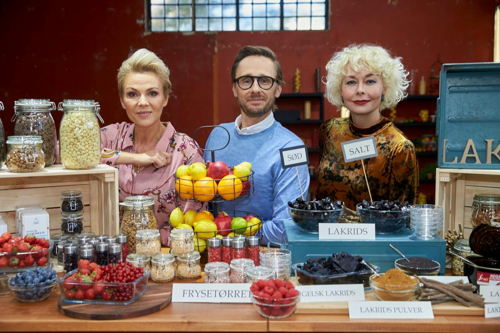 Morten Heiberg har også slået sine folder på tv. Her i programmet "Sukkerchok" på TV2 sammen med vært Lene Beier og sukkerentusiast og journalist, Marie Holm. 