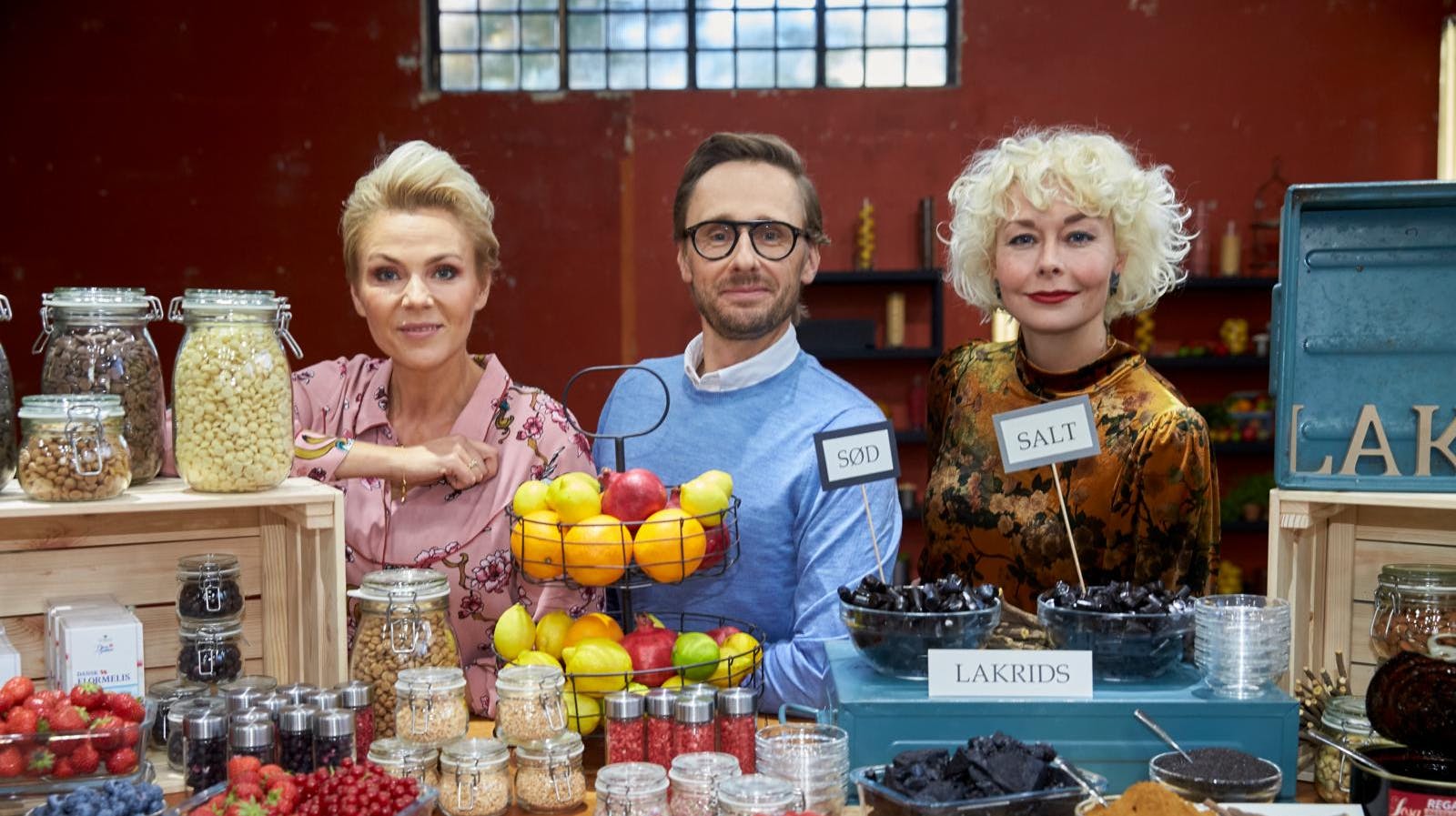 Morten Heiberg har også slået sine folder på tv. Her i programmet "Sukkerchok" på TV2 sammen med vært Lene Beier og sukkerentusiast og journalist, Marie Holm.