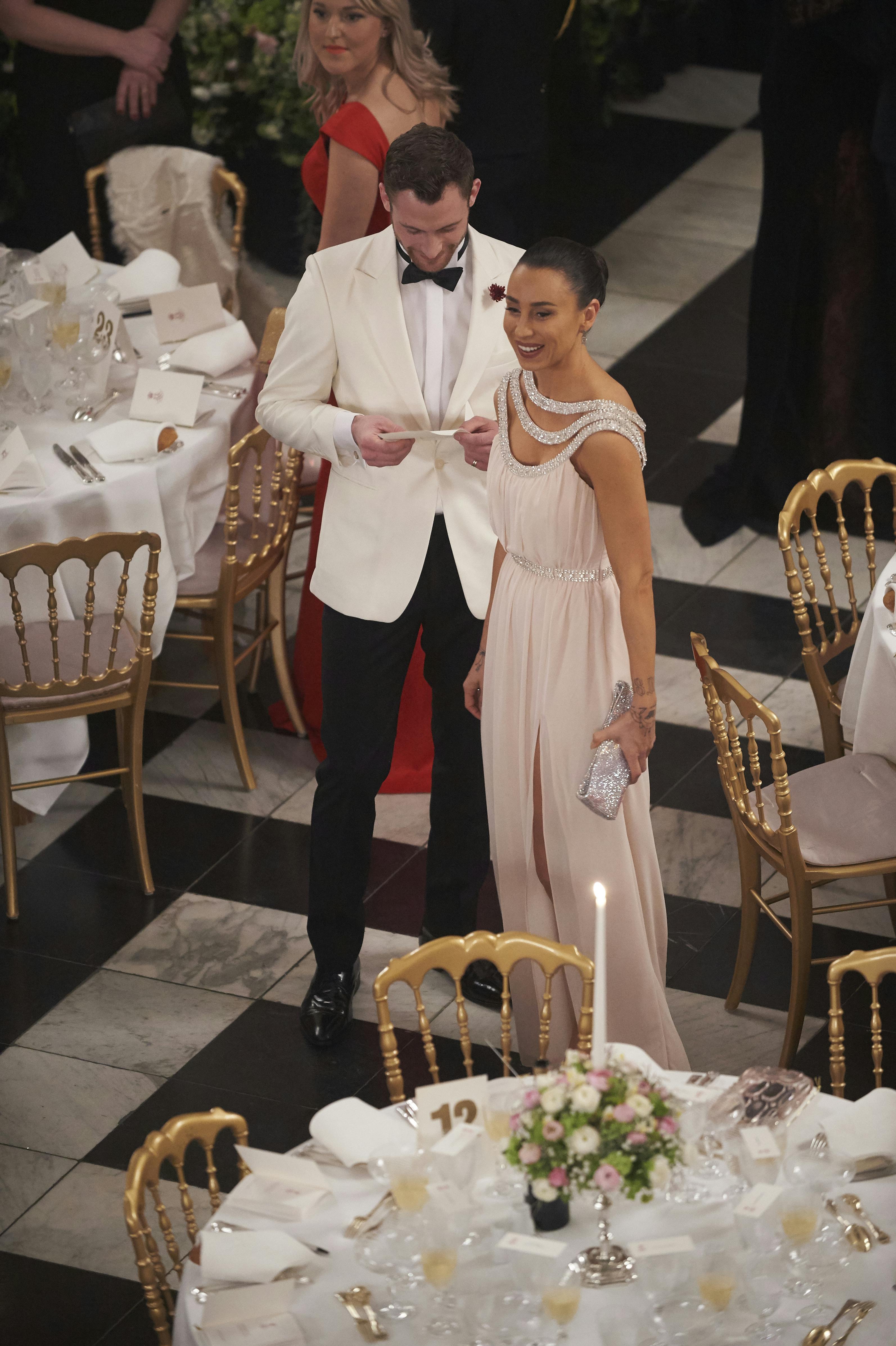 Sådan så det ud sidst Medina var til bal på slottet. Dengang var hun ledsaget af sin daværende kæreste, modellen Sebastian Lund.