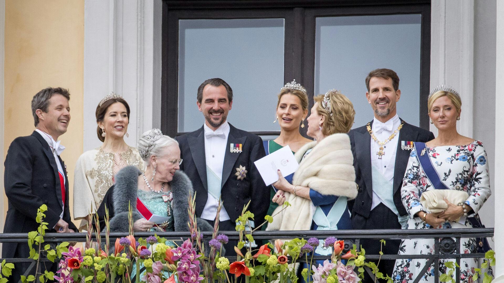 Frederik, Mary og Nikolaos var med til fejringen af kong Harald og dronning Sonja af Norges 80-års fødselsdag på Det Kongelige Slot i Oslo, Norge, den 9. maj 2017.