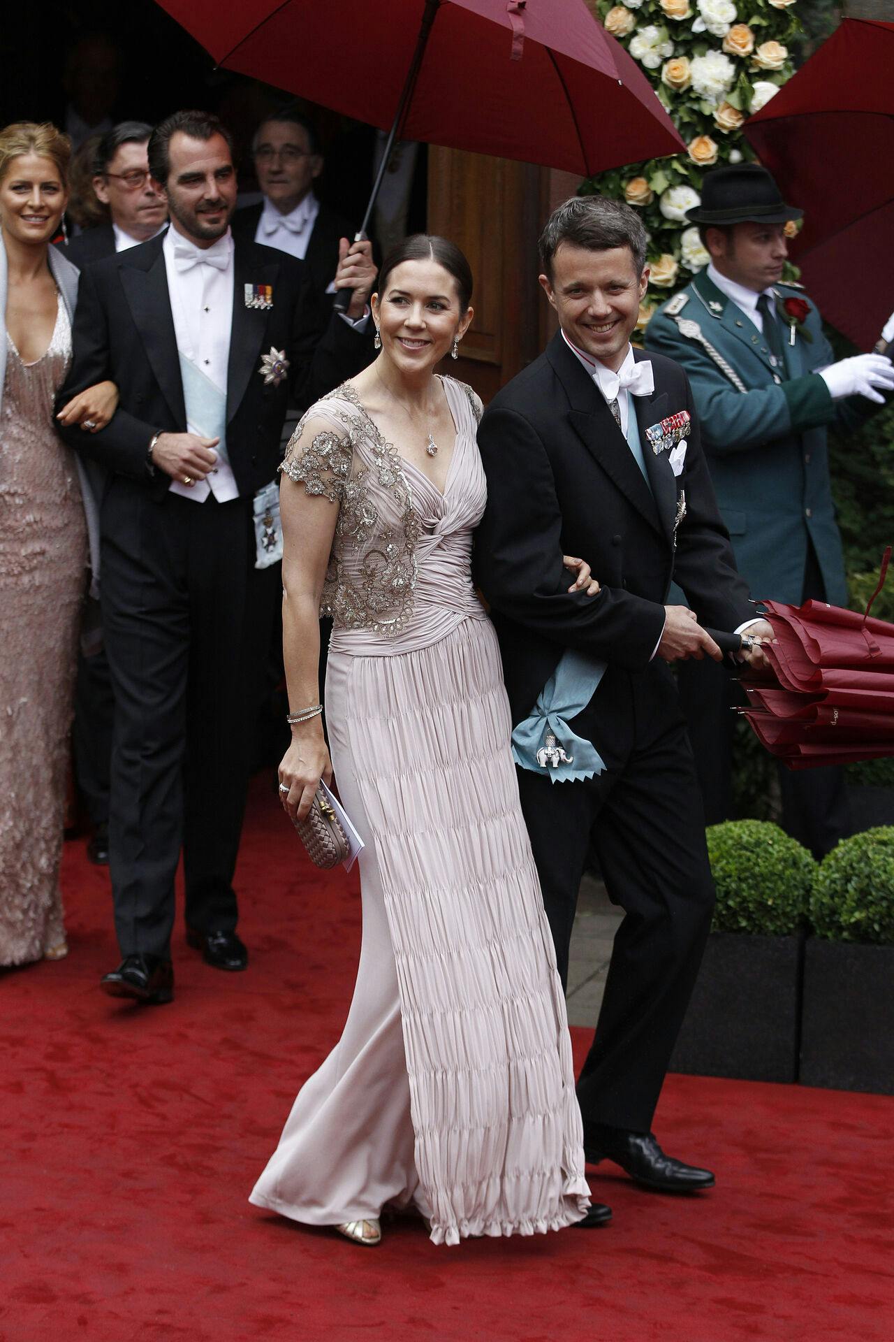 Prinsesse Tatiana og prins Nikolaos af Grækenland samt den daværende kronprinsesse Mary og kronprins Frederik (fra venstre mod højre) fotograferet i 2011.