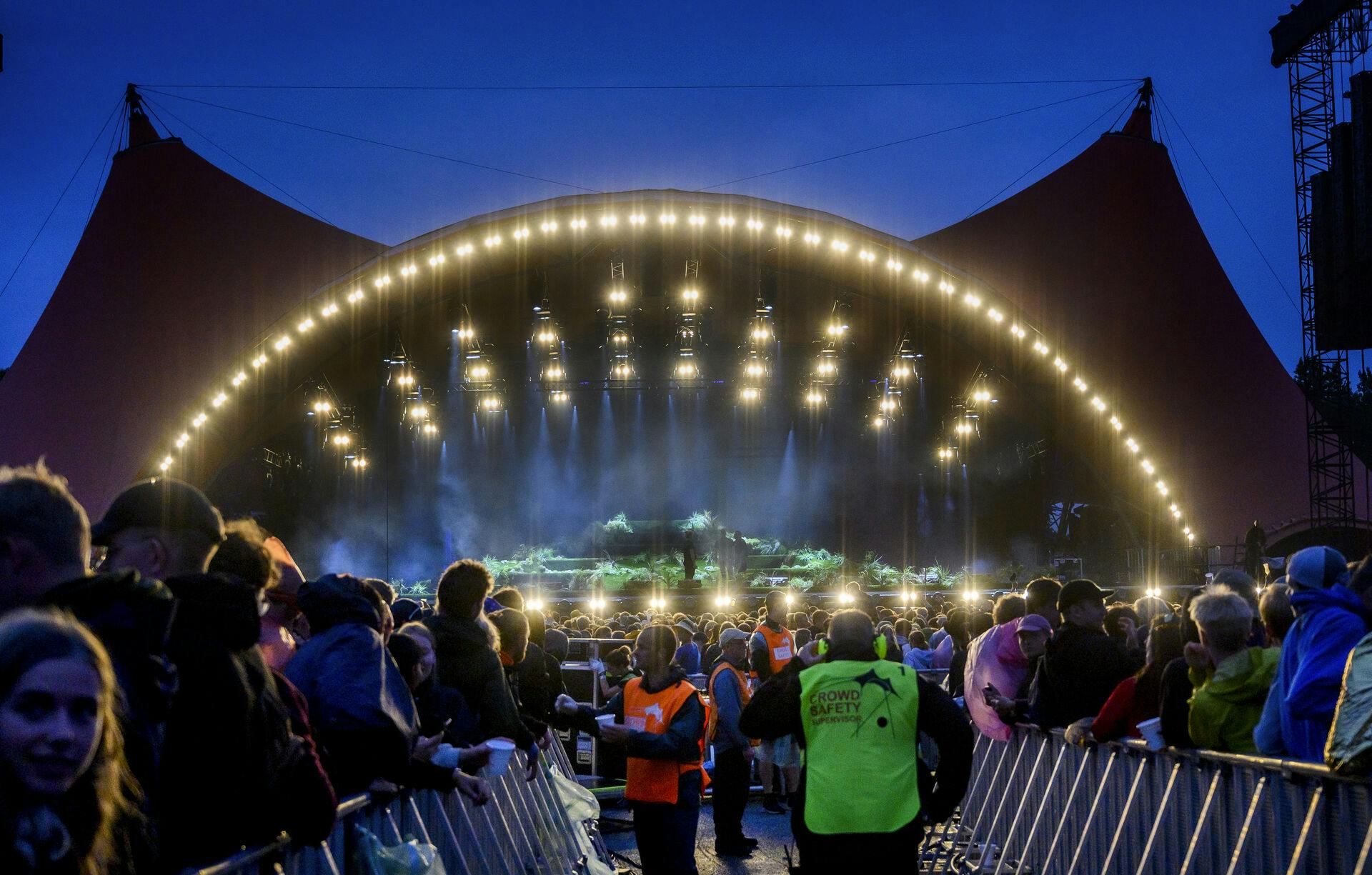 Tyler the Creator på Orange Scene i aftenlys under Roskilde Festival fredag den 01. juli 2022. (Foto: Torben Christensen/Ritzau Scanpix)