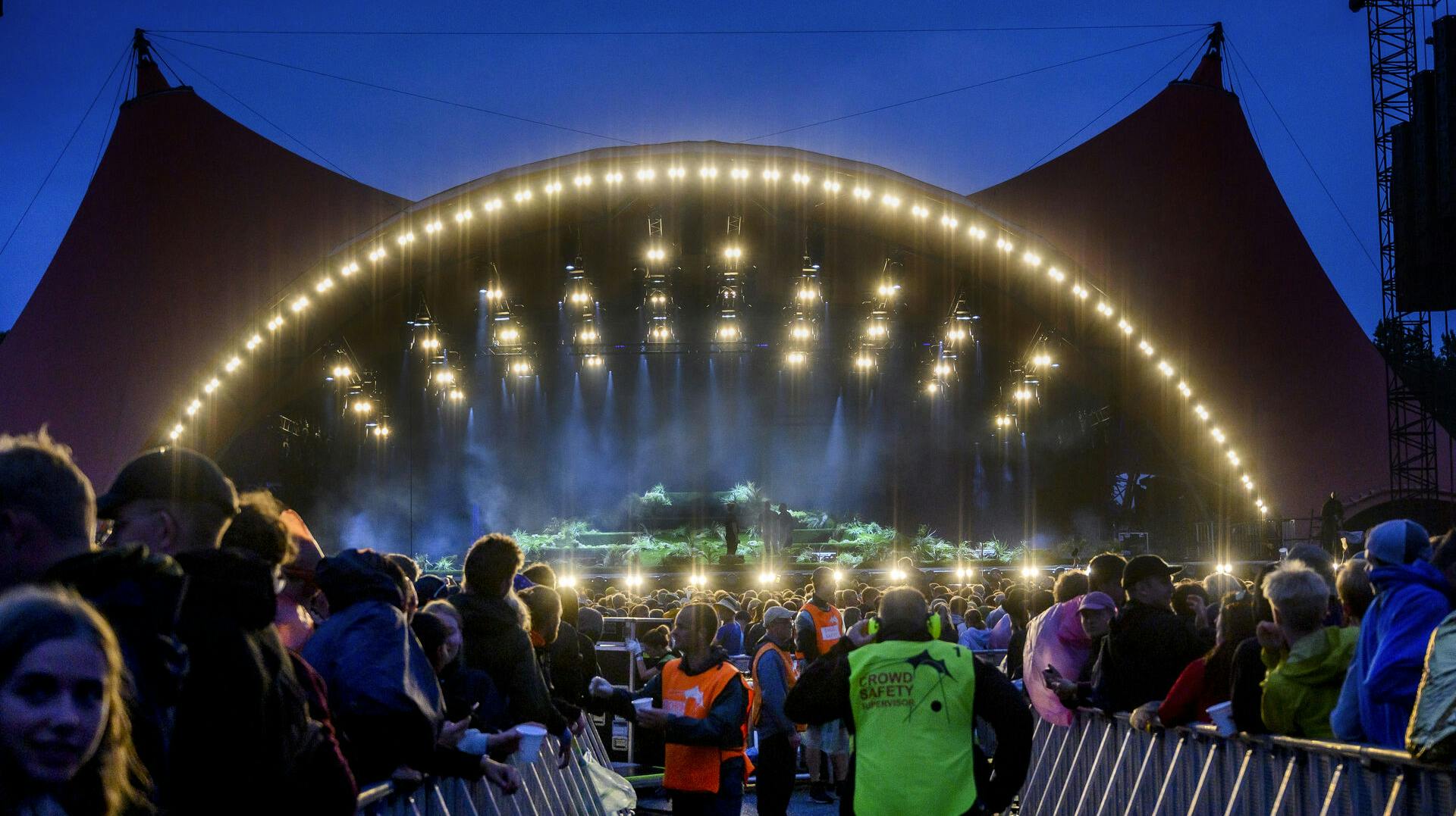 Tyler the Creator på Orange Scene i aftenlys under Roskilde Festival fredag den 01. juli 2022. (Foto: Torben Christensen/Ritzau Scanpix)