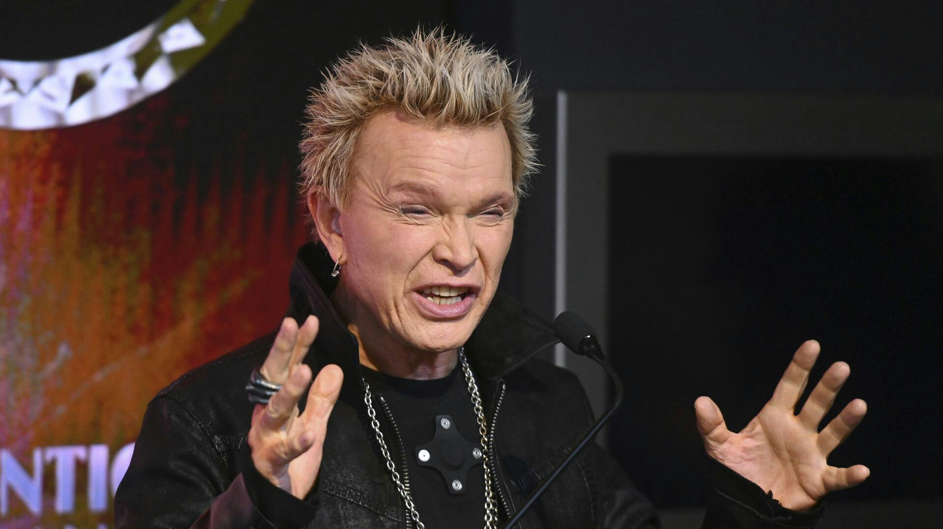 Photo by: NDZ/STAR MAX/IPx 2024 4/30/24 Billy Idol celebrates the 40th Anniversary of 'Rebel Yell' at the Empire State Building on April 30, 2024 in New York City.