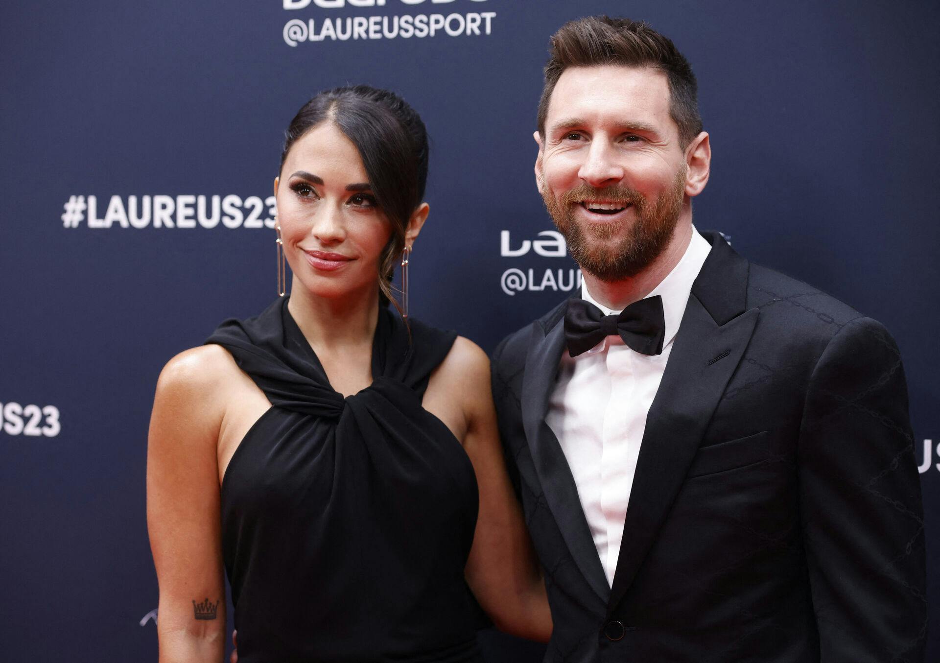 Lionel Messi og konen Antonela Roccuzzo til Laureus World Sports Awards i 2023.&nbsp;