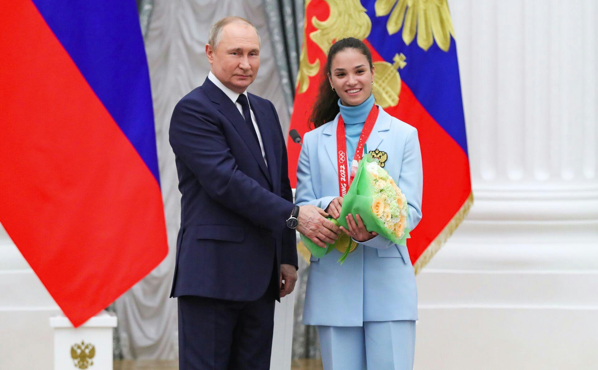 Veronika Stepanova og Vladimir Putin.&nbsp;