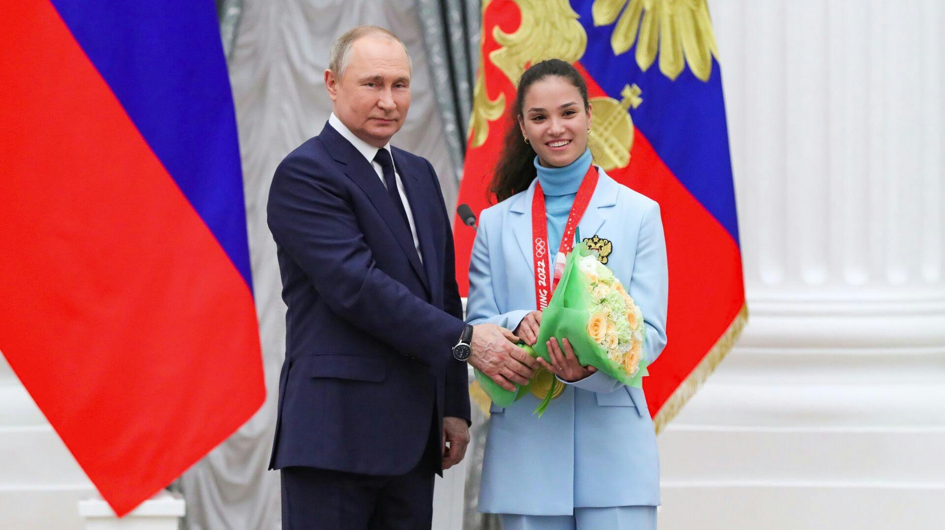 Veronika Stepanova og Vladimir Putin. 
